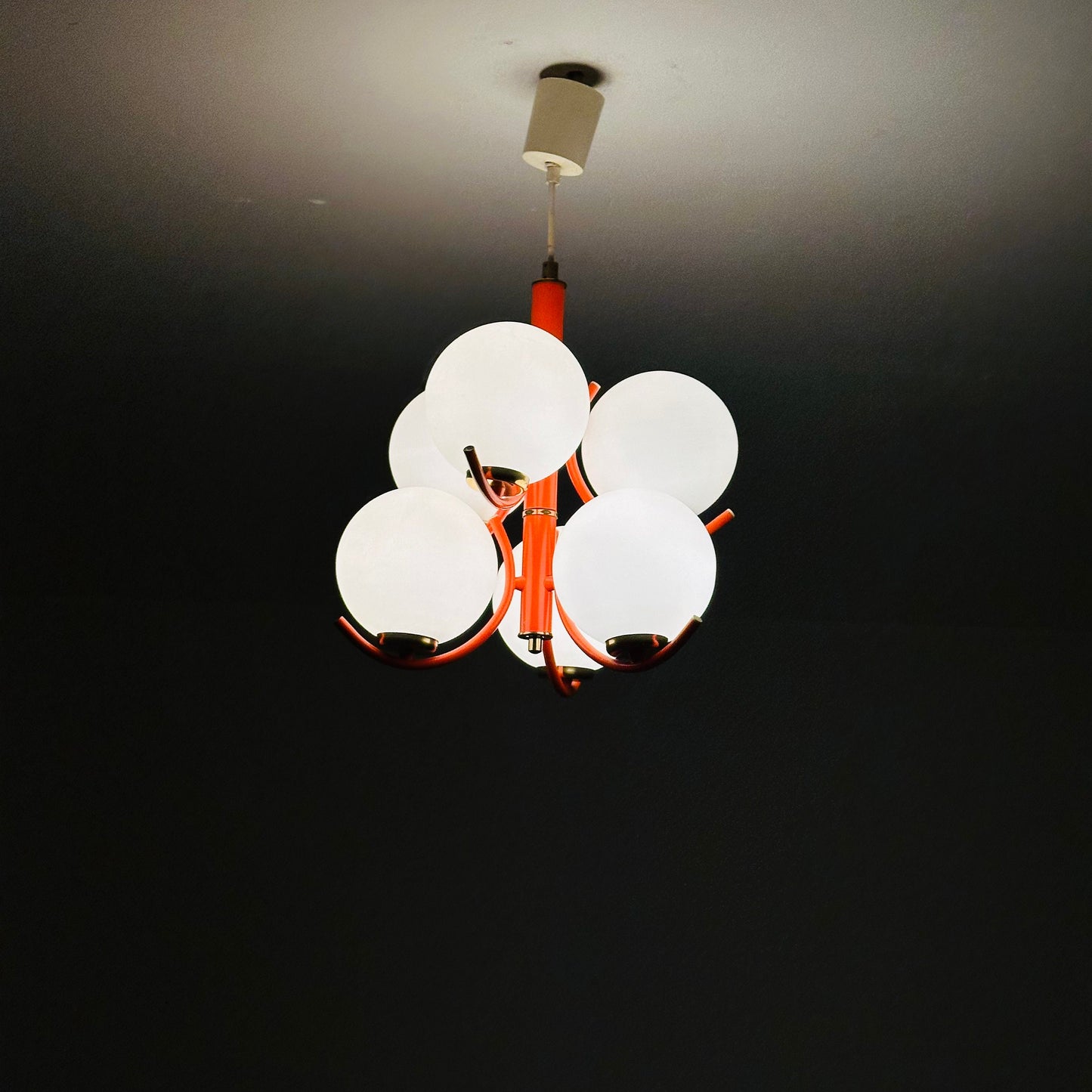 Mid century atomic Sputnik chandelier for Kaiser Germany 1970s