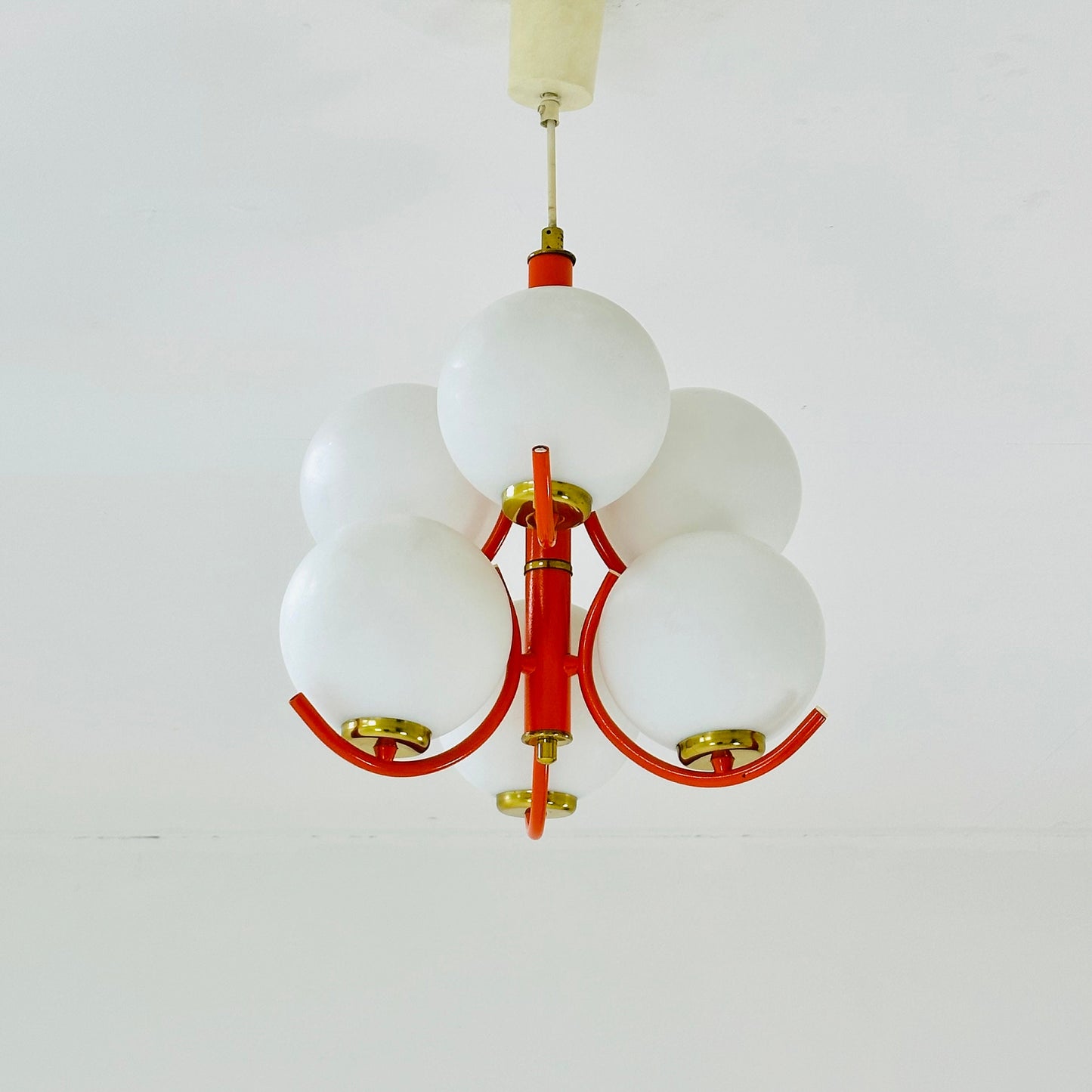 Mid century atomic Sputnik chandelier for Kaiser Germany 1970s