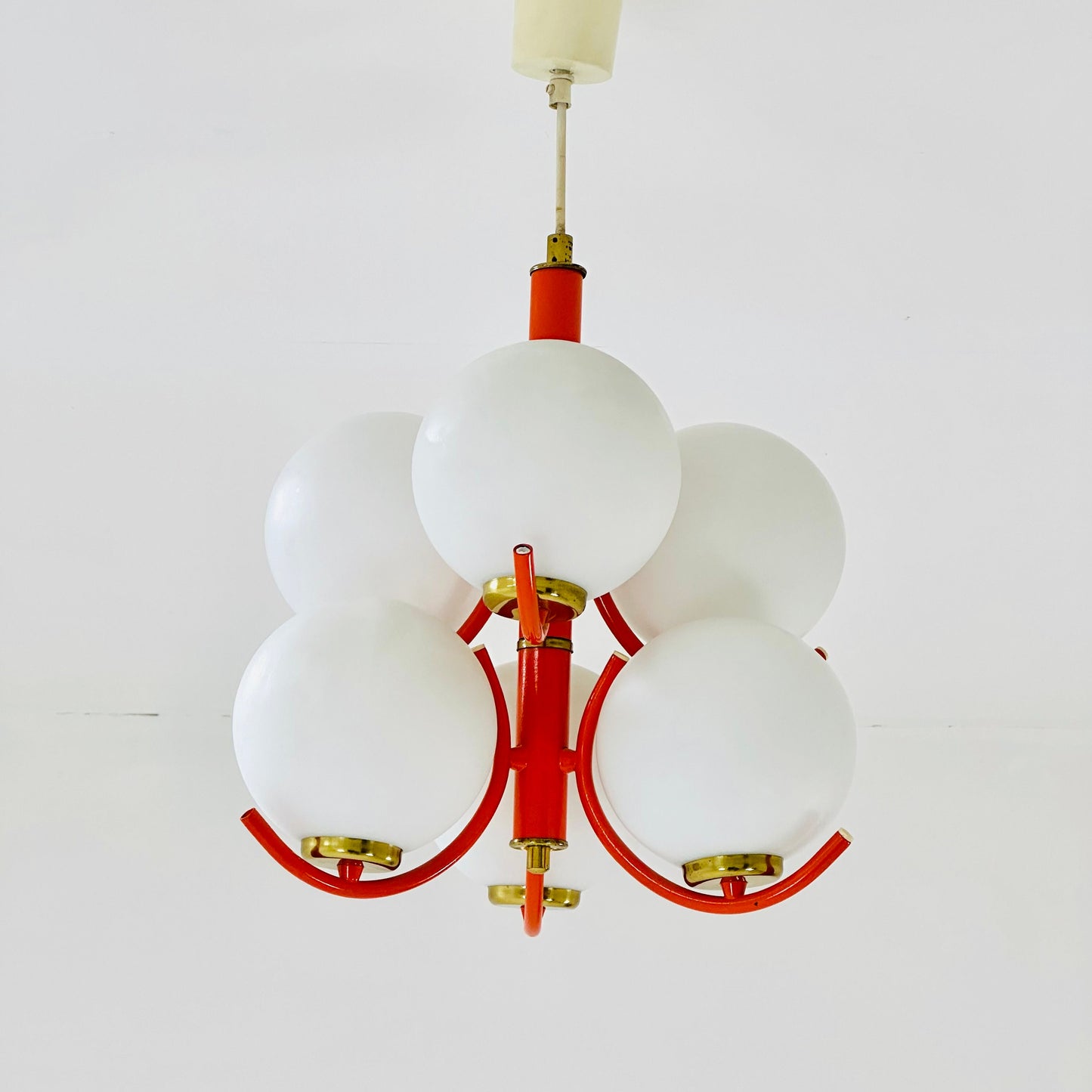 Mid century atomic Sputnik chandelier for Kaiser Germany 1970s