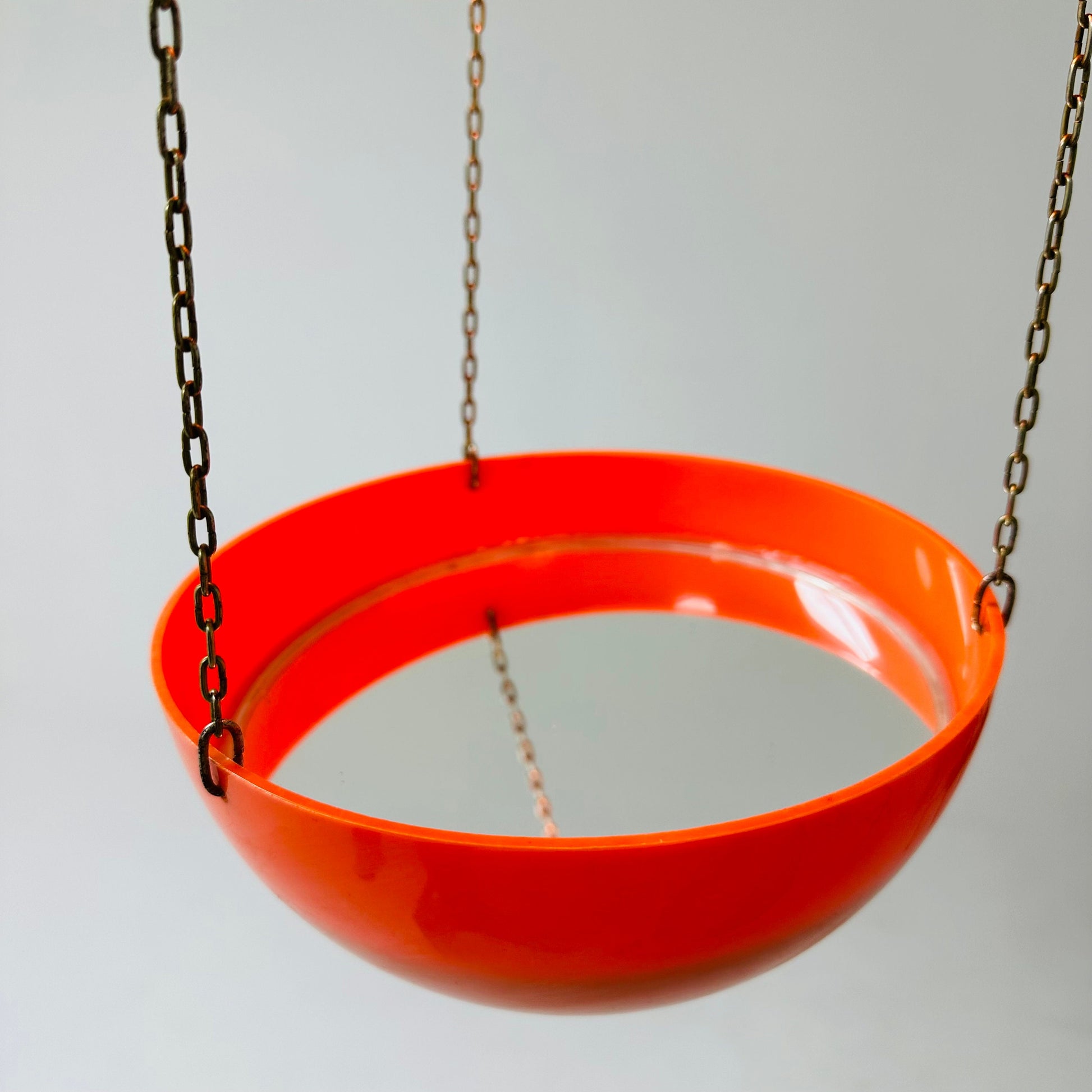 Space age , Danish orange plastic plant lamp by Horn lighting, 1970s