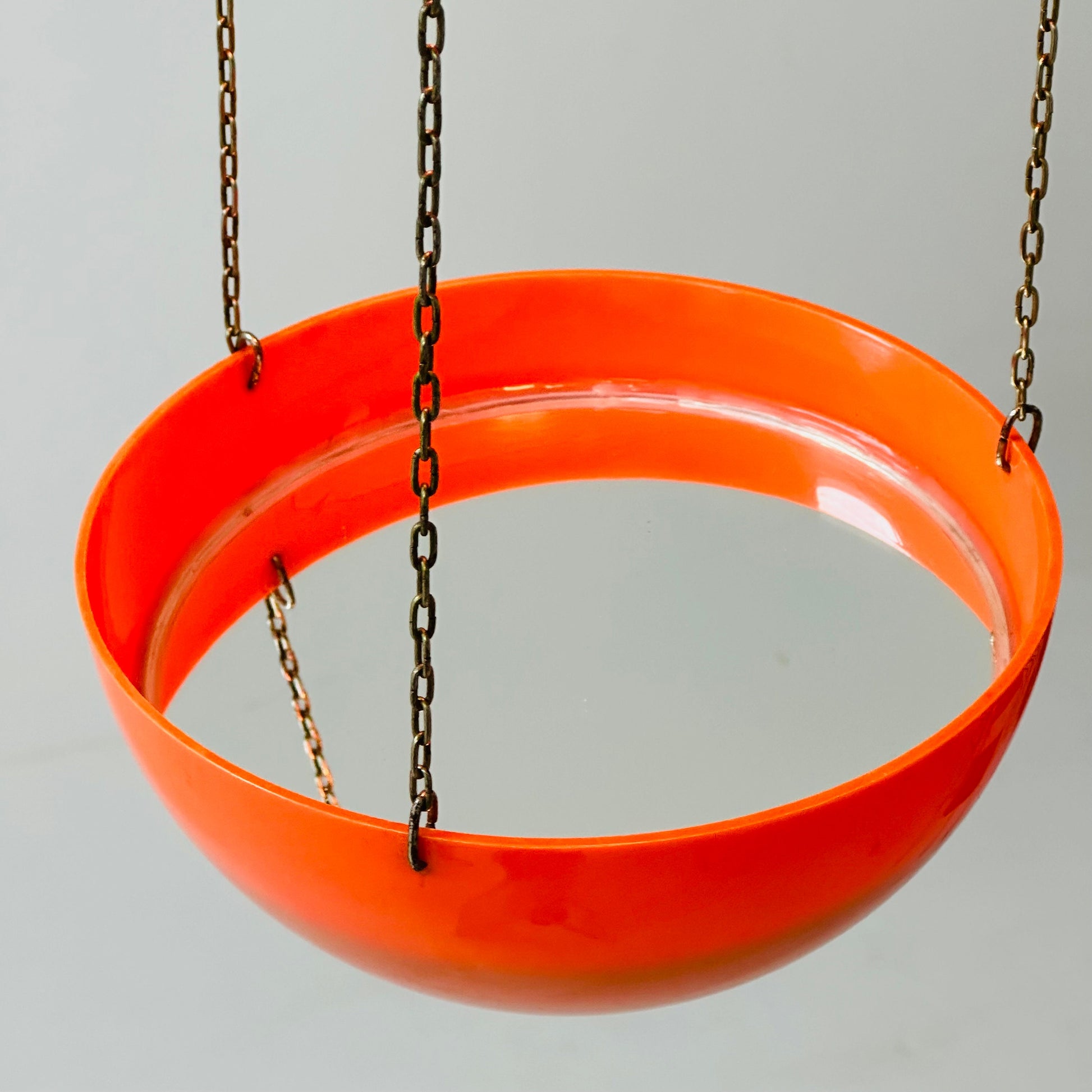 Space age , Danish orange plastic plant lamp by Horn lighting, 1970s