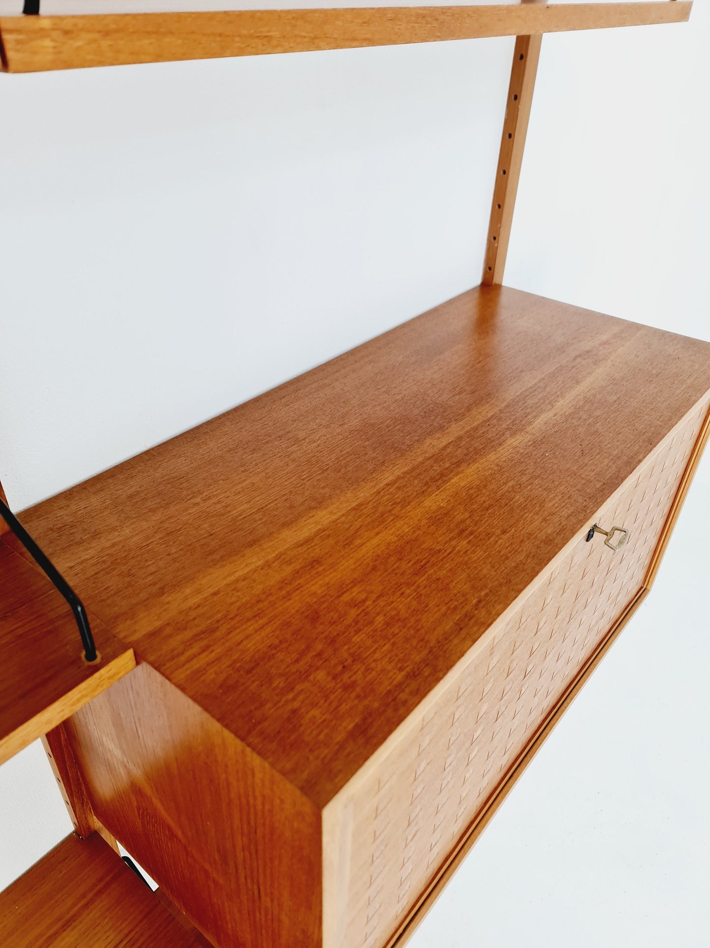 Mid century Danish Teak Wall Unit with bar cabinet & Desk by Poul Cadovius for Royal,Denmark, 1960s