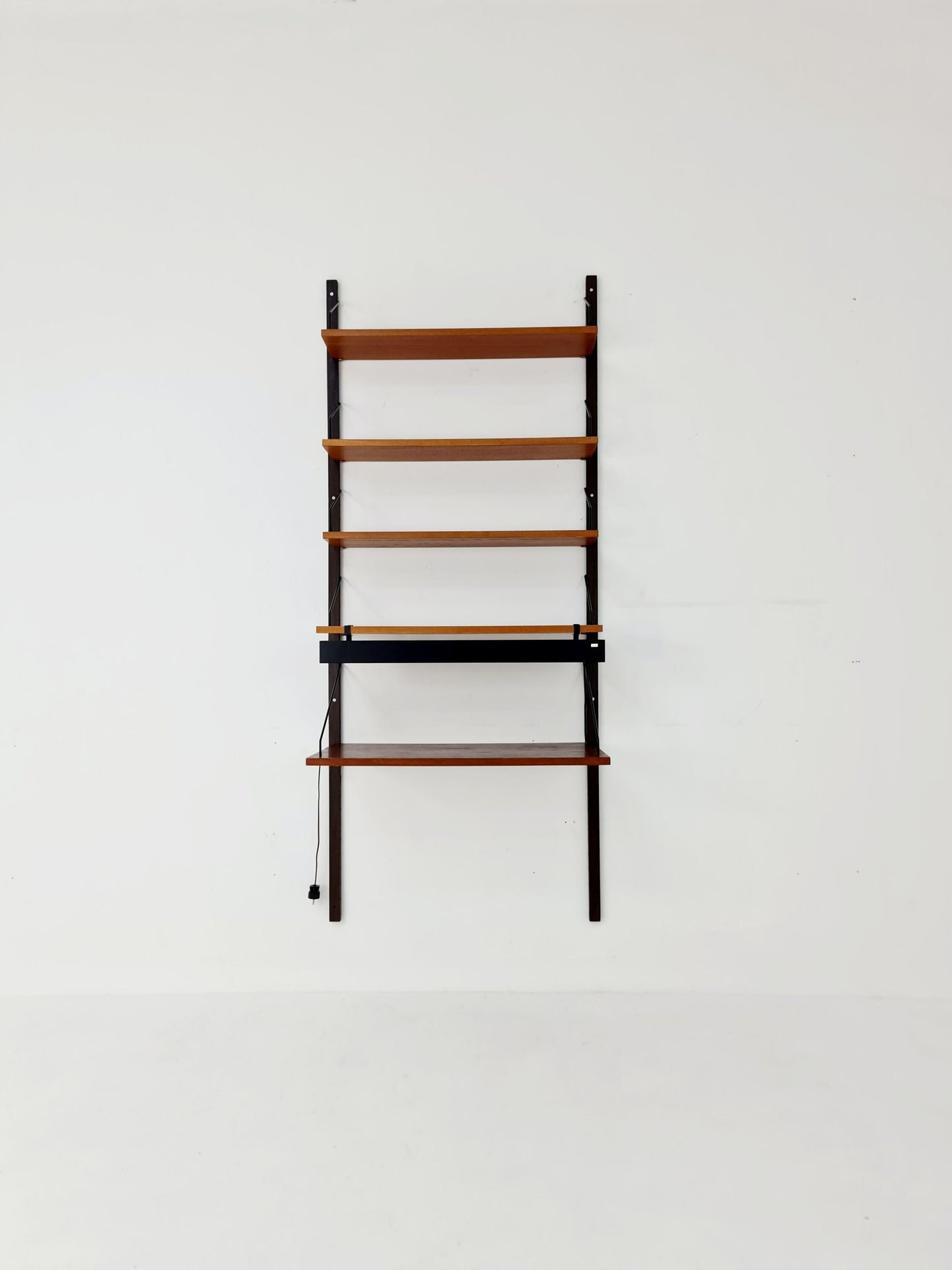 Midcentury Danish Teak Shelving Unit With Desk & light, by Poul Cadovius, 1960s