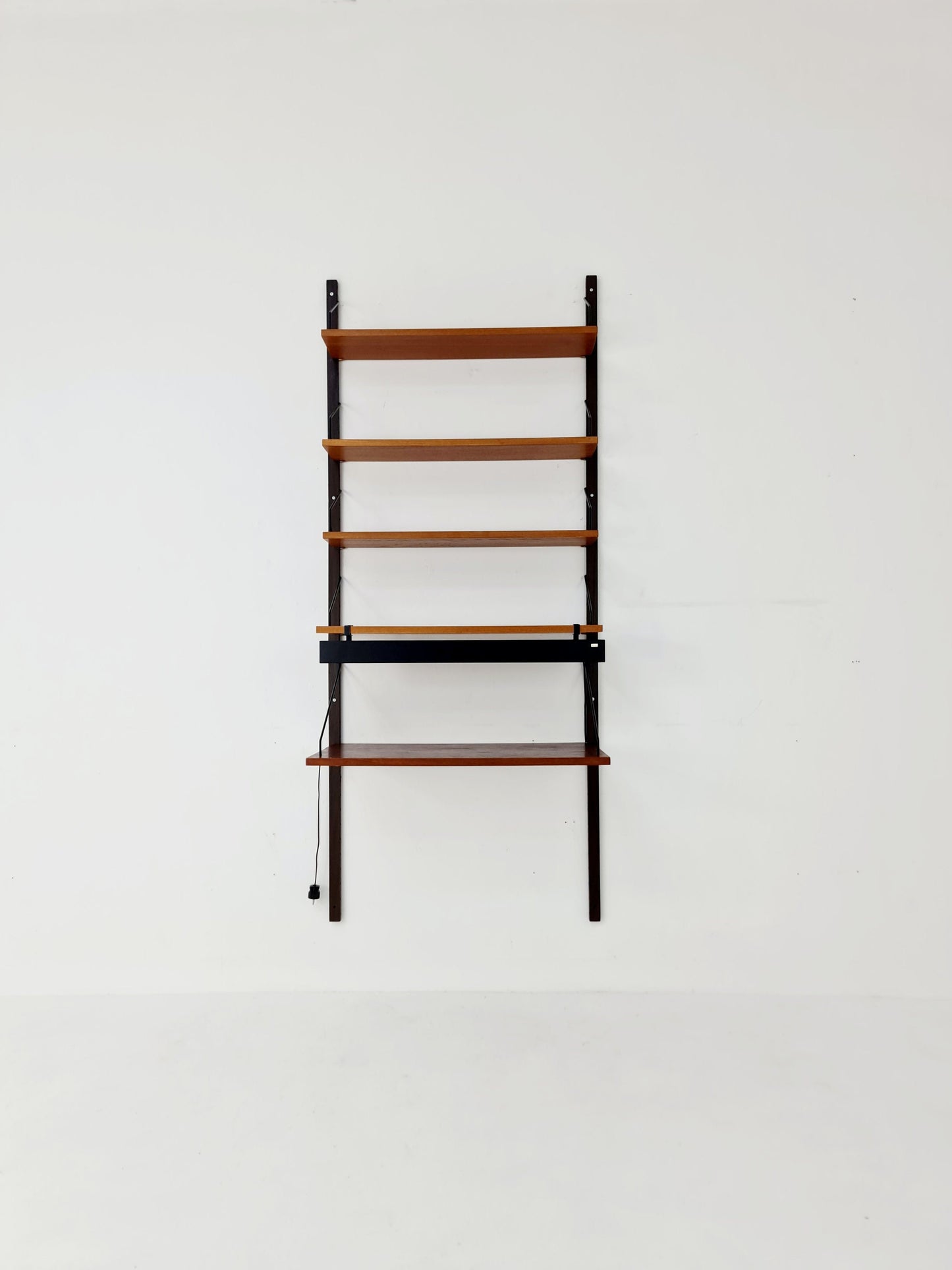 Midcentury Danish Teak Shelving Unit With Desk & light, by Poul Cadovius, 1960s