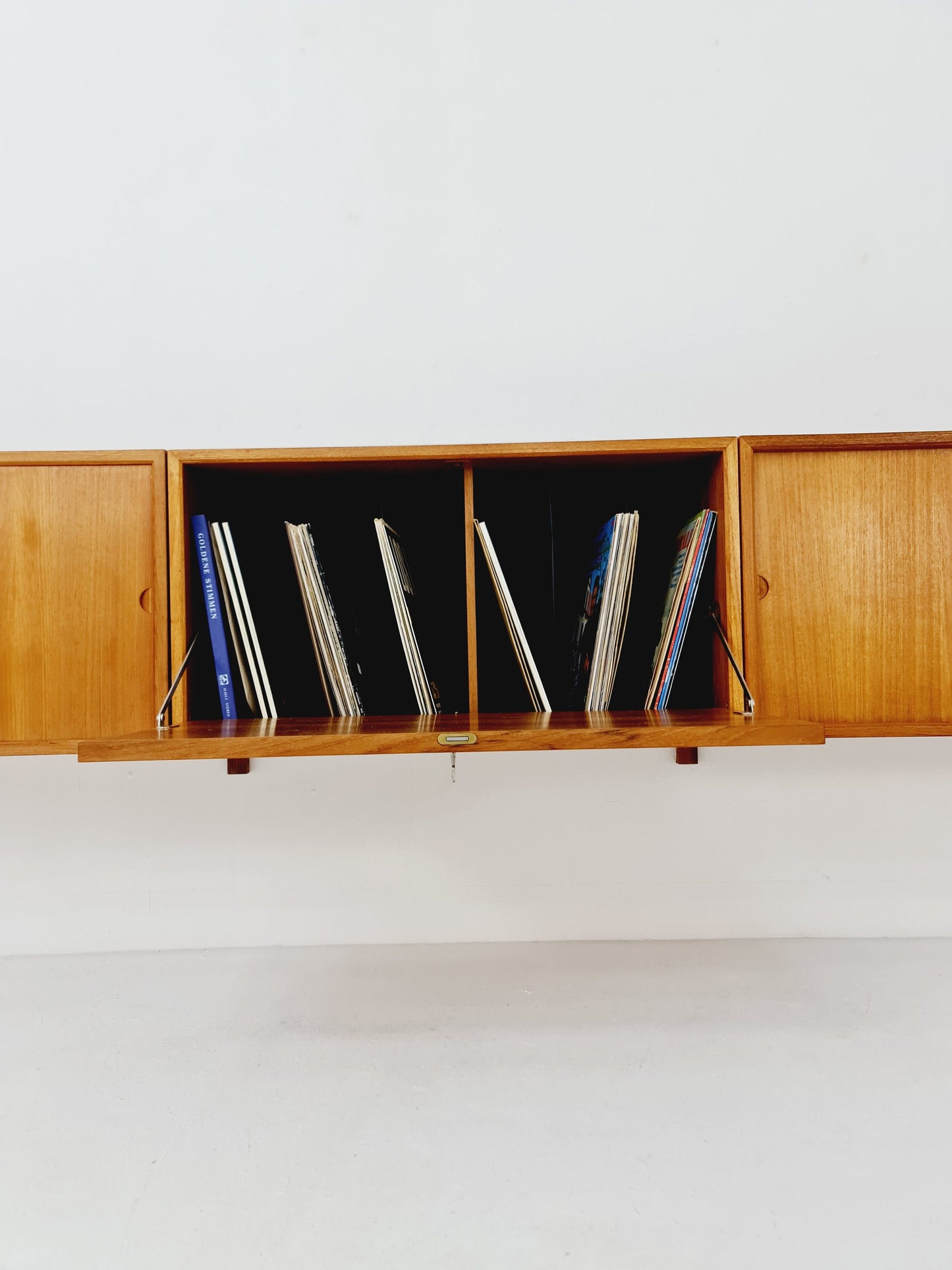 Mid century Danish Teak floating sideboard / 2 cabinets & record cabinet by Poul Cadovius for Royal, Denmark, 1960s