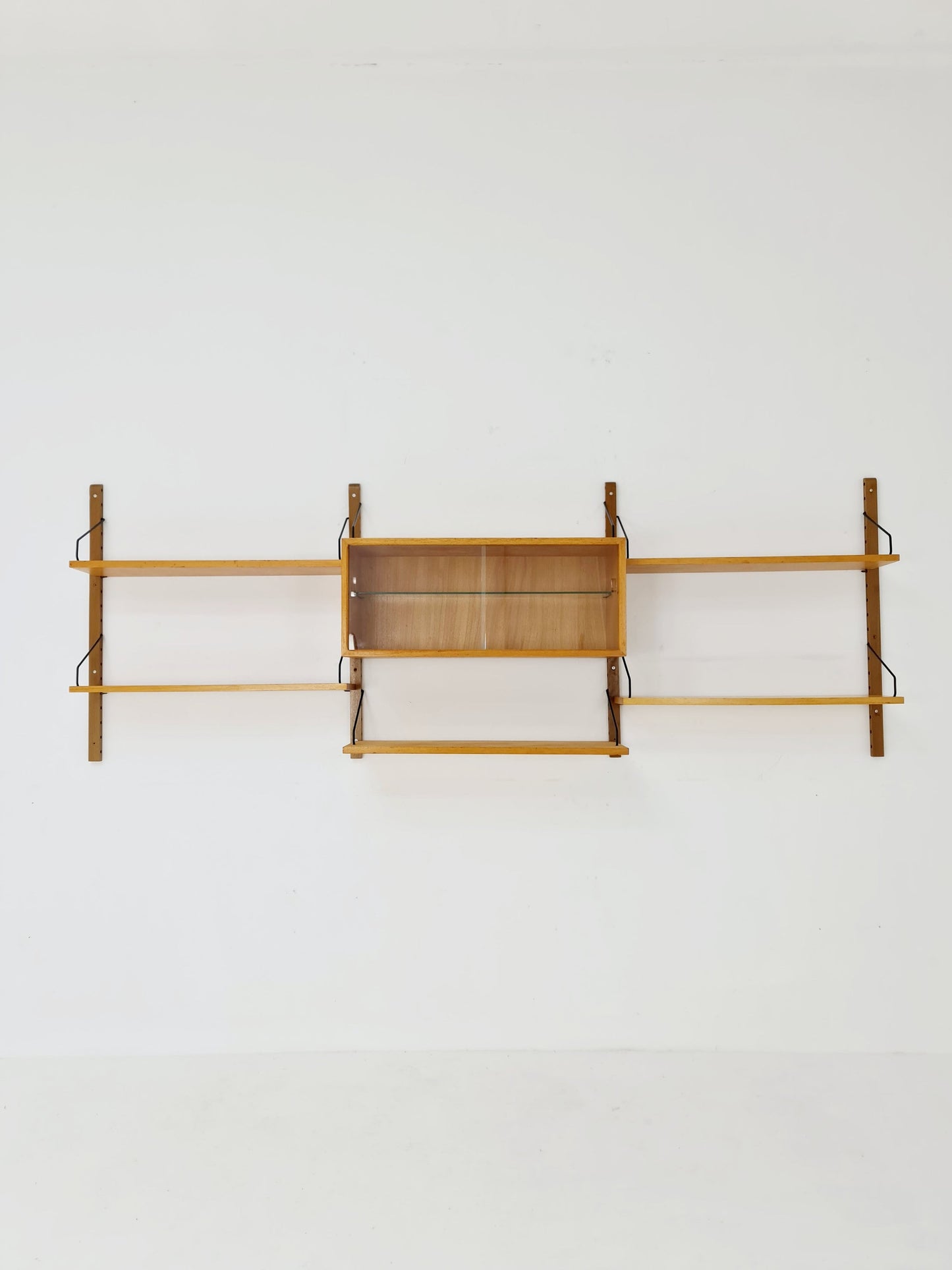 Mid century Danish Oak Wall Unit with Showcase by Poul Cadovius for Royal Denmark, 1960s