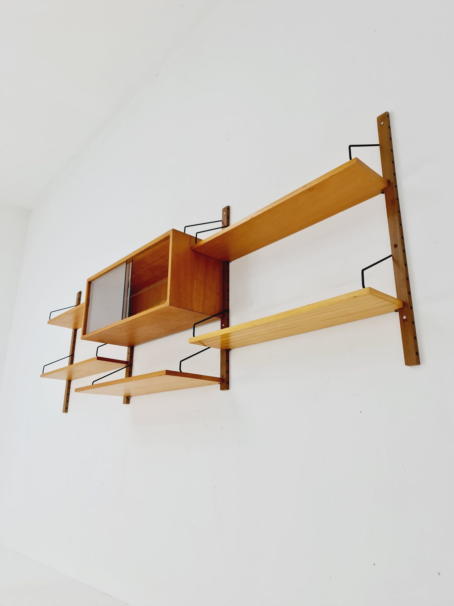 Mid century Danish Oak Wall Unit with Showcase by Poul Cadovius for Royal Denmark, 1960s