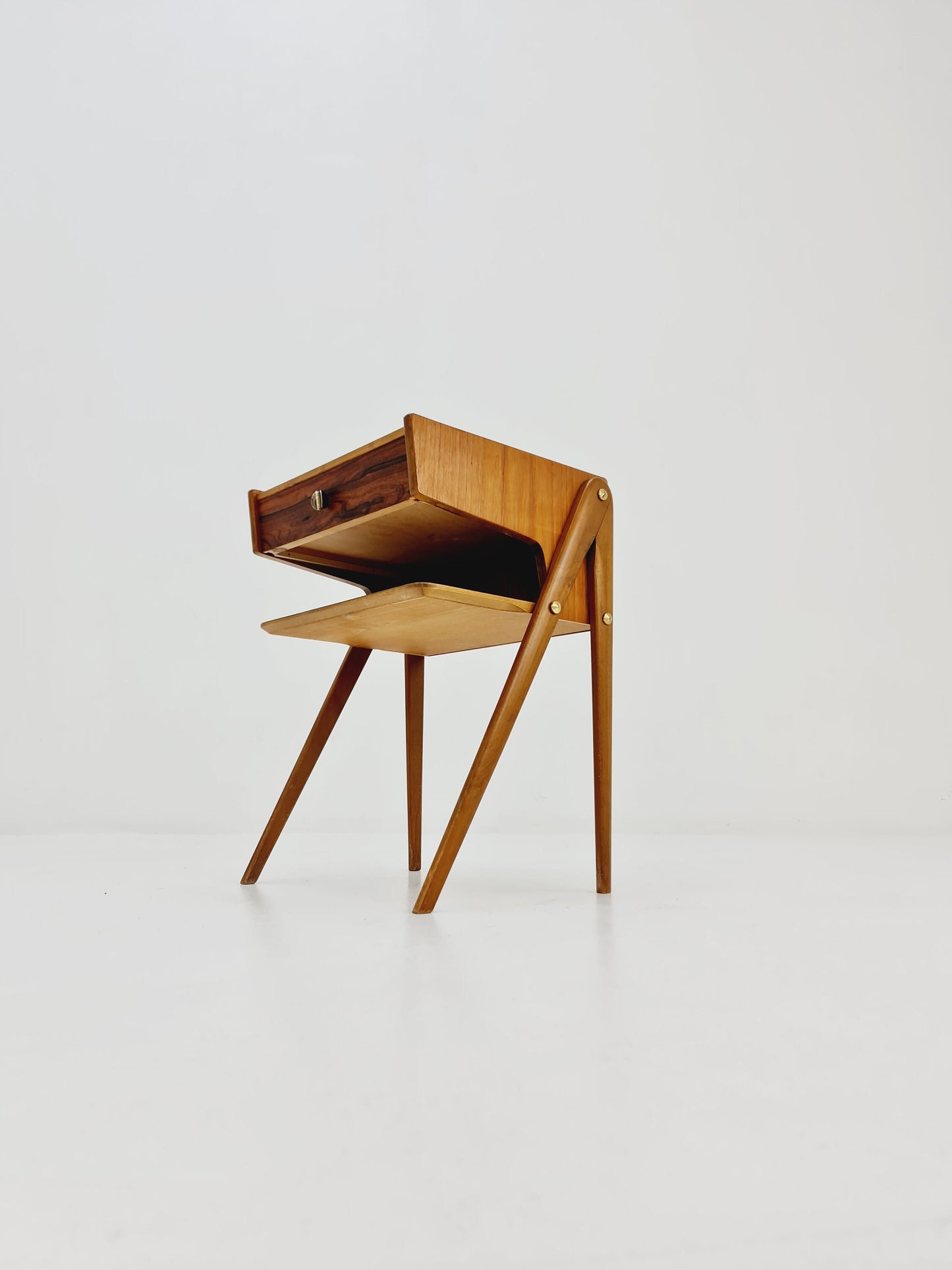 Mid century Scandinavian teak and rosewood side table / bedside table, 1960s