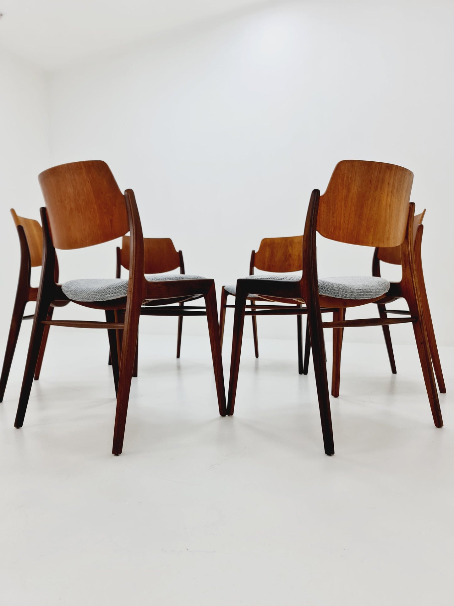 German teak dining chair by Georg Leowald for wilkhan, 1960s,set of 6