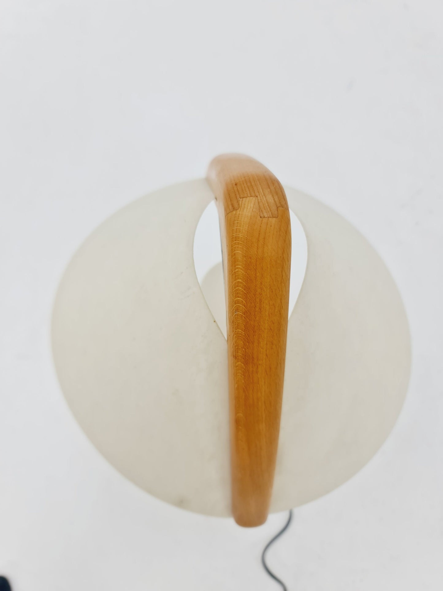 Vintage Danish ash wood large table lamp, 1980s