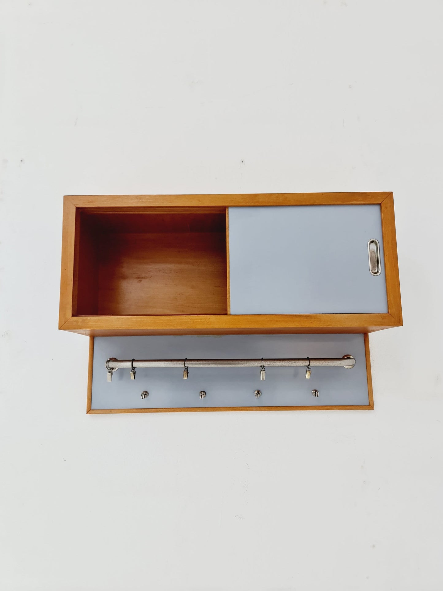Rare Colorful Vintage kitchen wall cabinet colorful, medicine cabinet in oak, 1960s