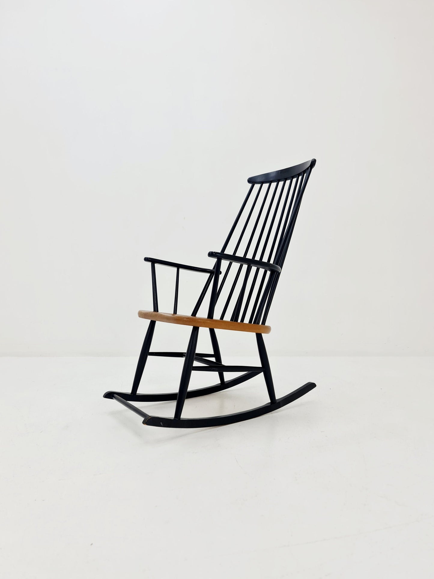 Mid Century Rocking Chair teak by Ilmar Tapiovaara for Asko , 1960s