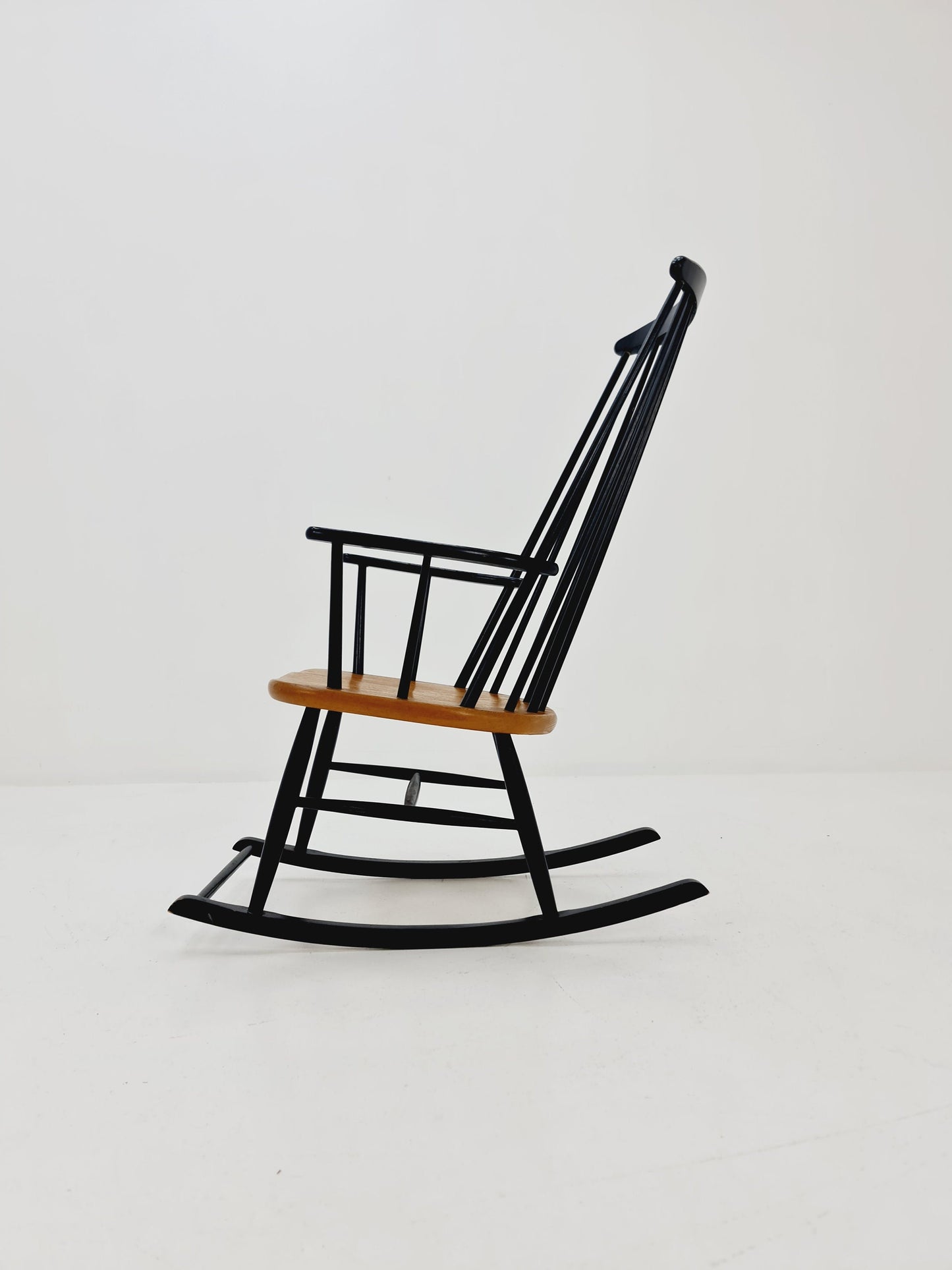 Mid Century Rocking Chair teak by Ilmar Tapiovaara for Asko , 1960s