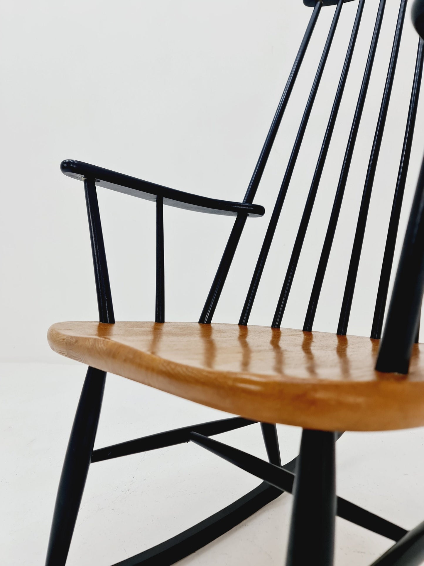 Mid Century Rocking Chair teak by Ilmar Tapiovaara for Asko , 1960s