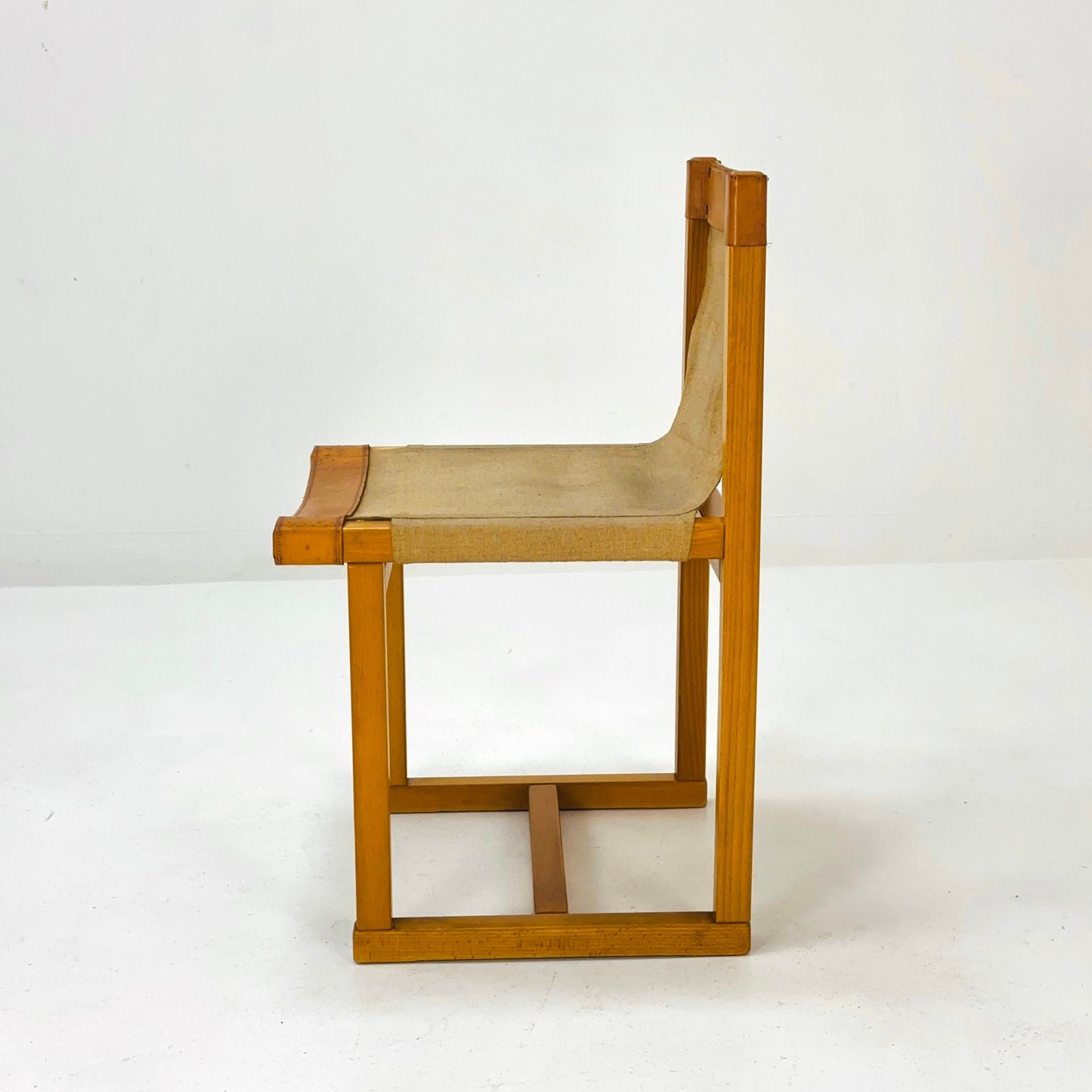 Mid century safari chair linen & leather by Casala, 1970s, Germany
