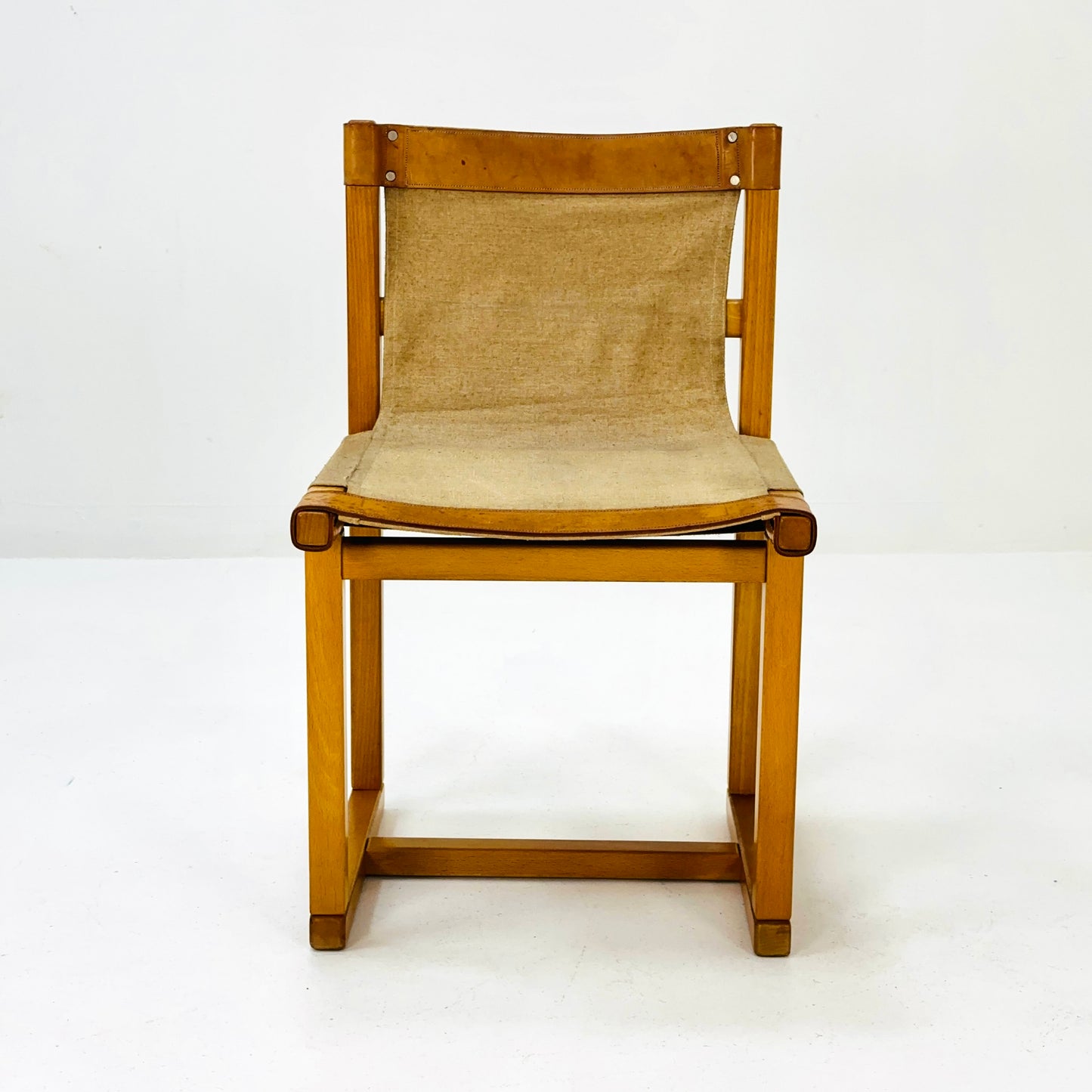 Mid century safari chair linen & leather by Casala, 1970s, Germany