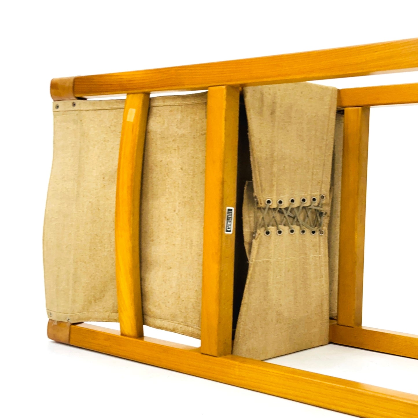 Mid century safari chair linen & leather by Casala, 1970s, Germany