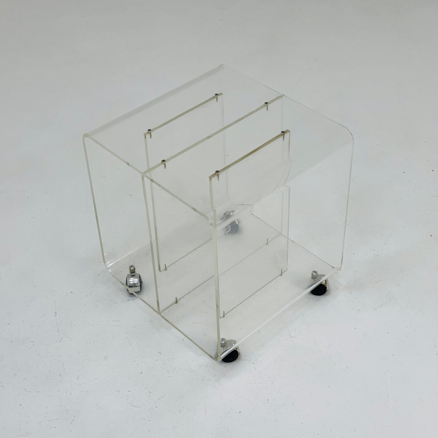 Mid century trolly side table for vinyl records by Dumas Michael for Roche bobois France 1970s