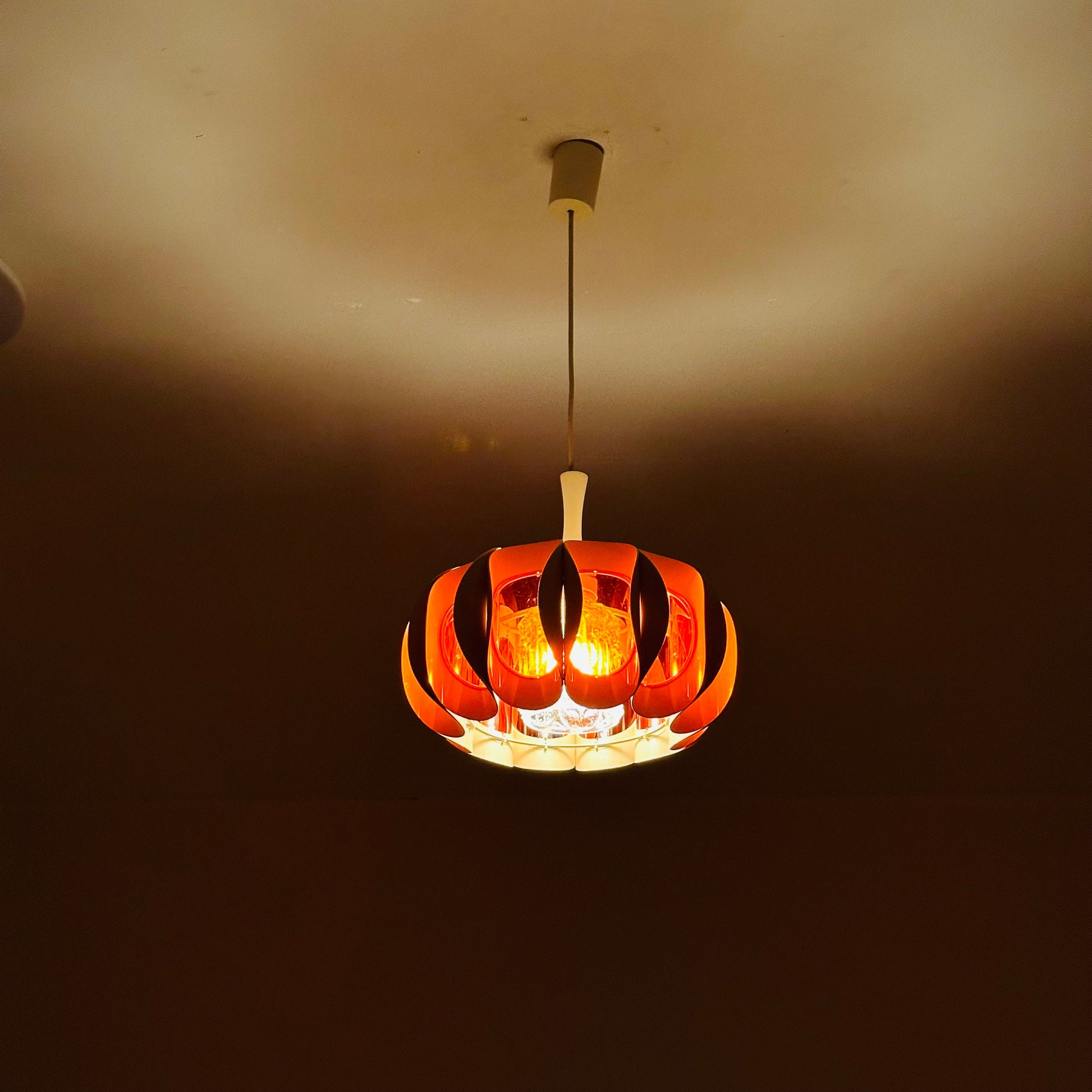 Space age pendant lamp by Thorsten Orrlings design for Markaryd. 1980s