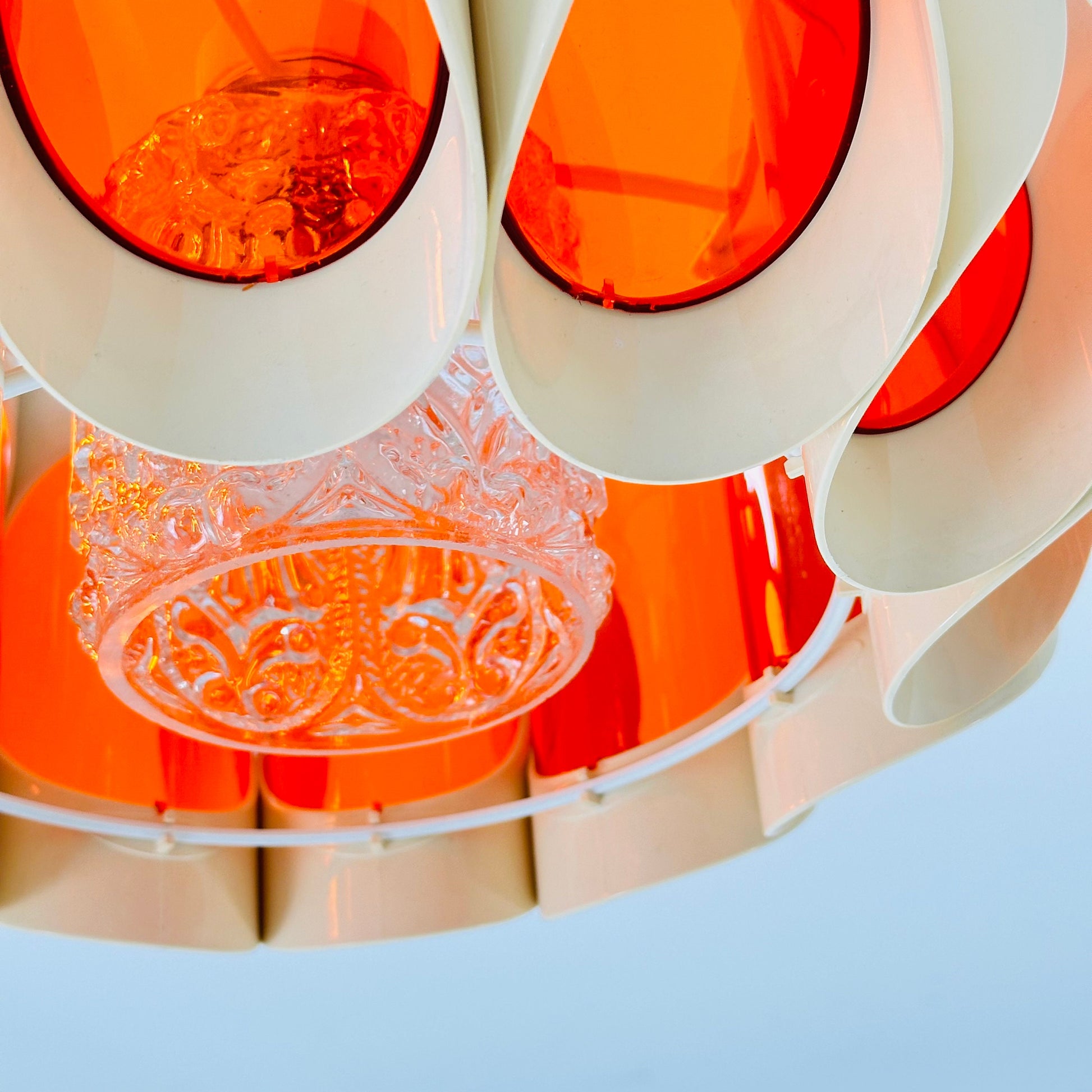 Space age pendant lamp by Thorsten Orrlings design for Markaryd. 1980s