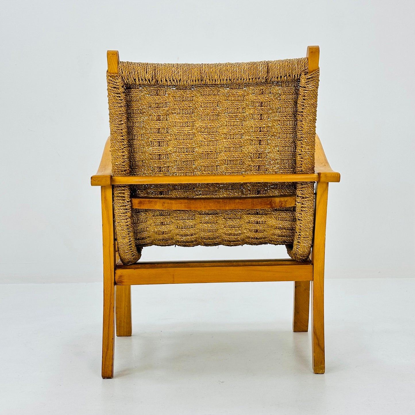 Bauhaus vintage papercord armchair by Ehrich Dieckmann, 1930s
