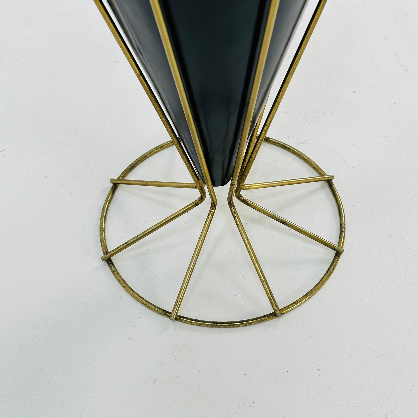 Mid Century Bauhaus Umbrella Stand black and brass Germany 1950s