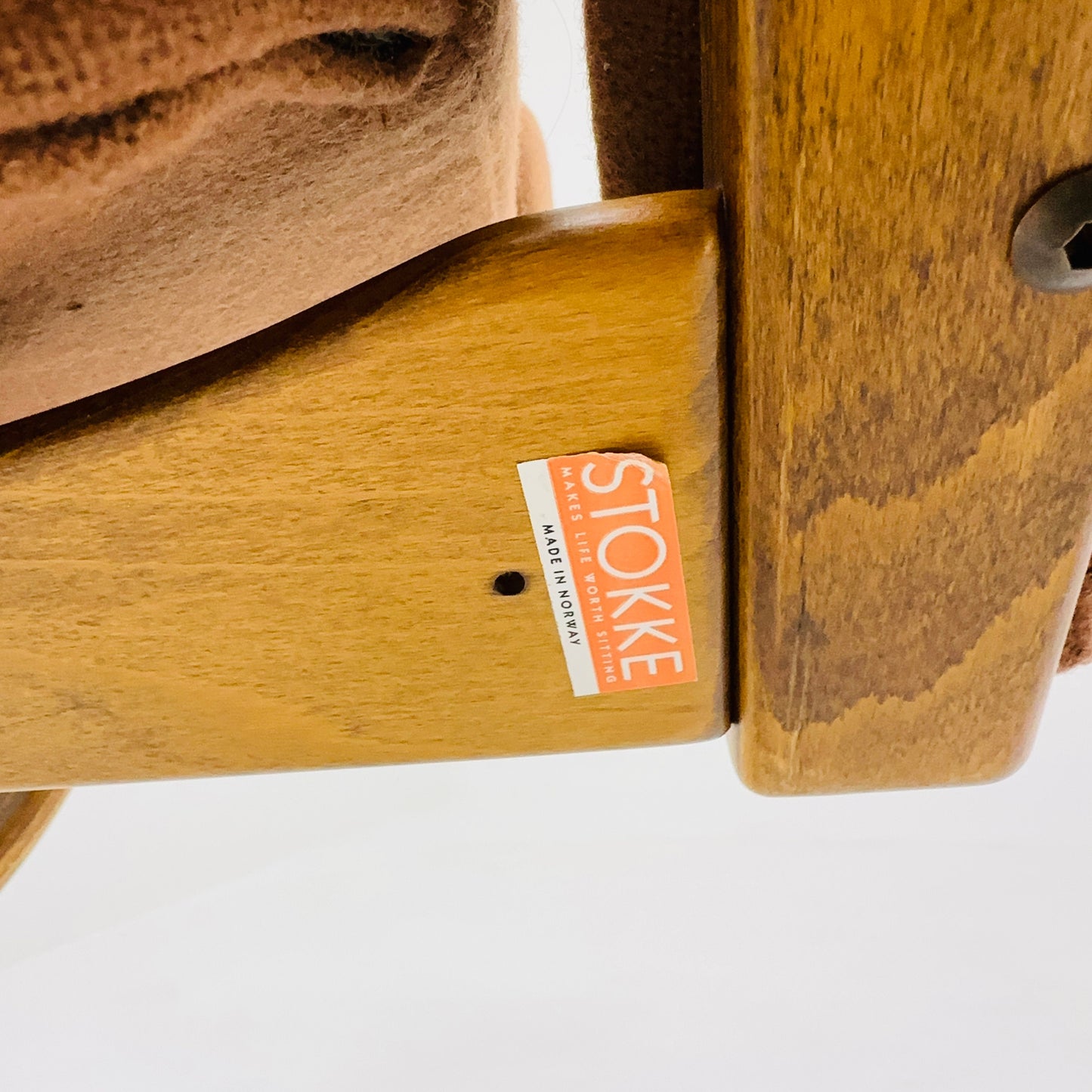 Stokke Gravity Due designer rocking brown fabric Armchair by Peter Opsvik Denmark 1980s