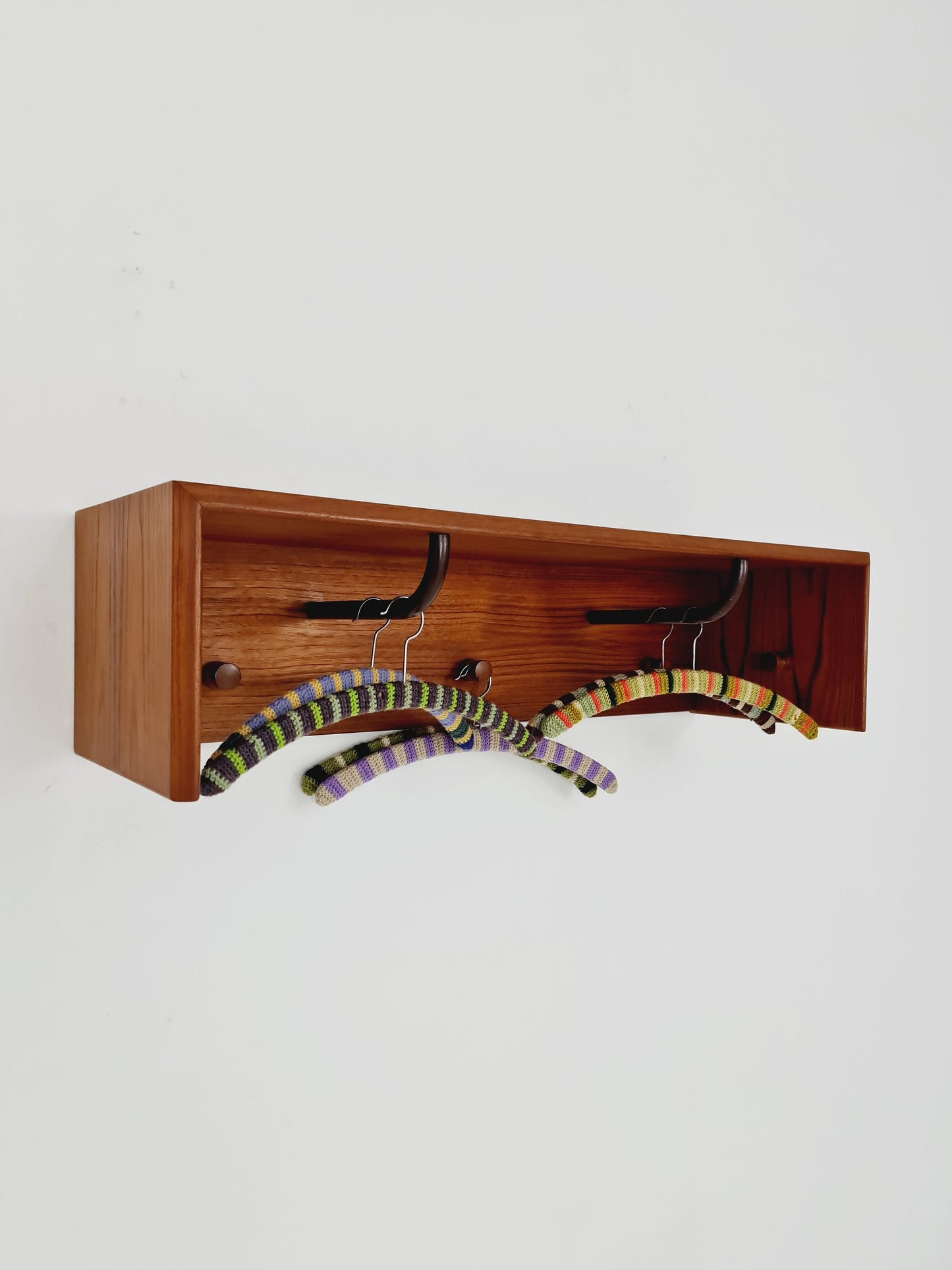 Mid century Danish Wardarobe By Vildbjerg Møbelfabrik, teak wall coat rack 1960s