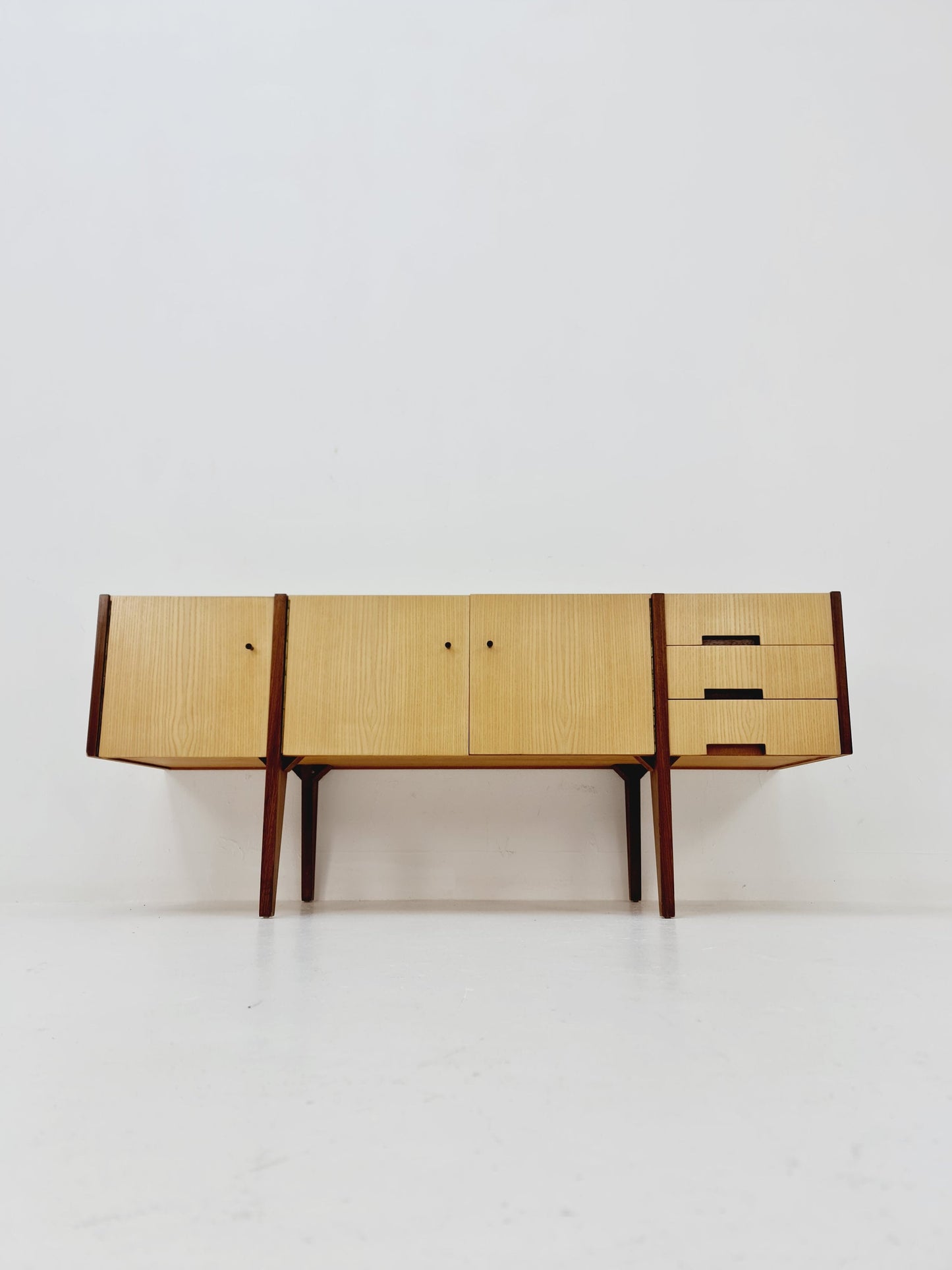 Midcentury German vintage Ash & walnut sideboard, 1960s
