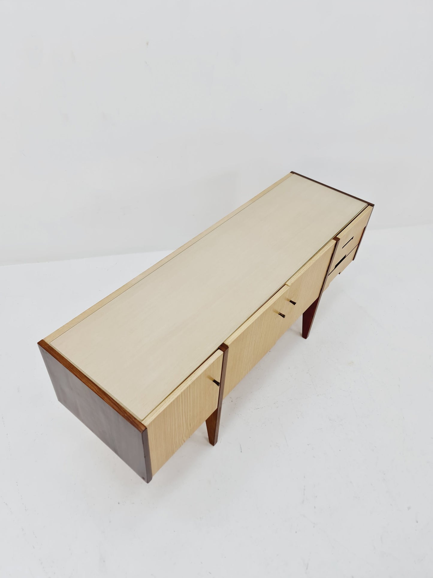 Midcentury German vintage Ash & walnut sideboard, 1960s