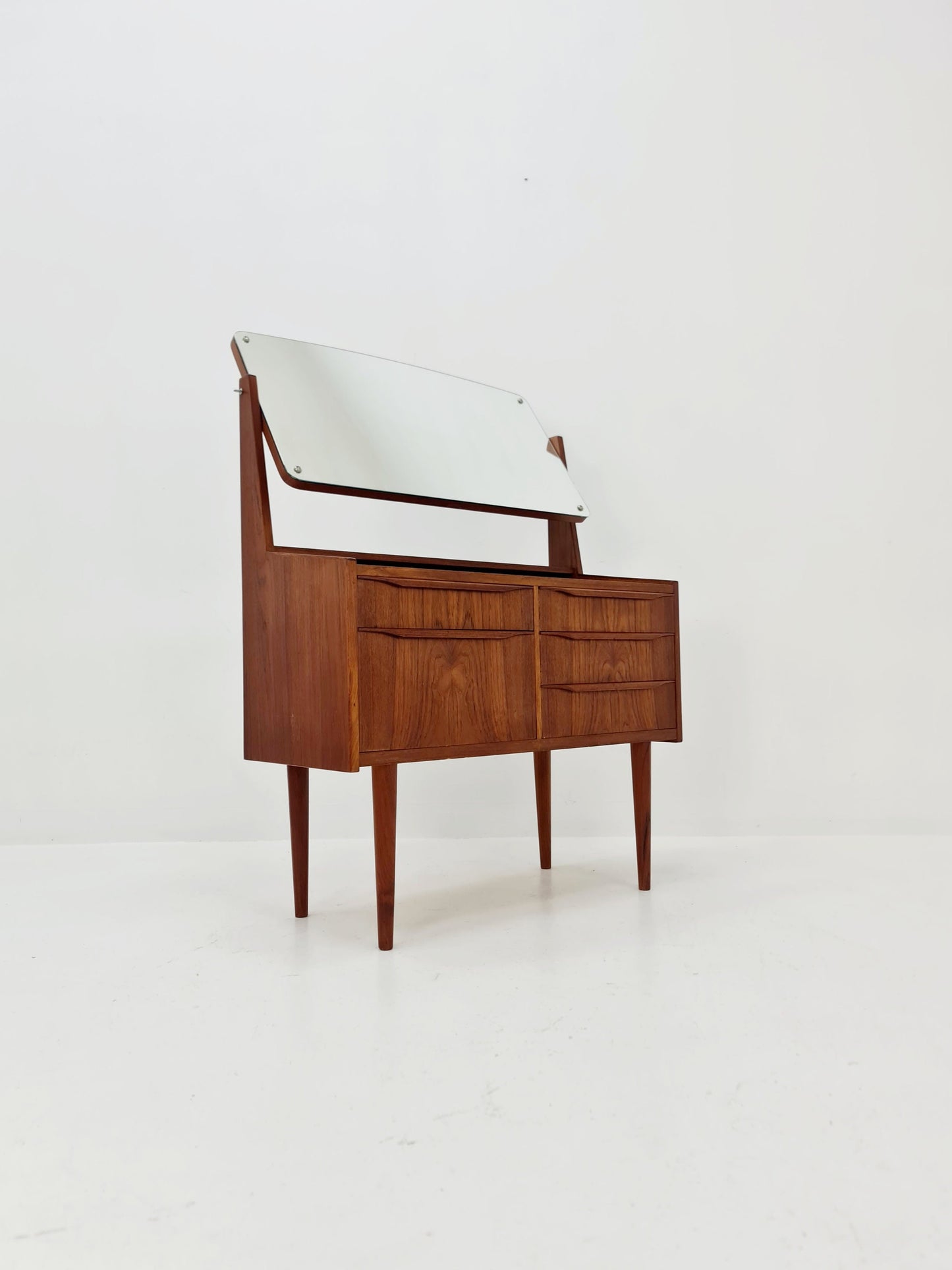 Mid Century Modern Danish Teak vanity table/ make up by Cs Odense Furniture, 1960s