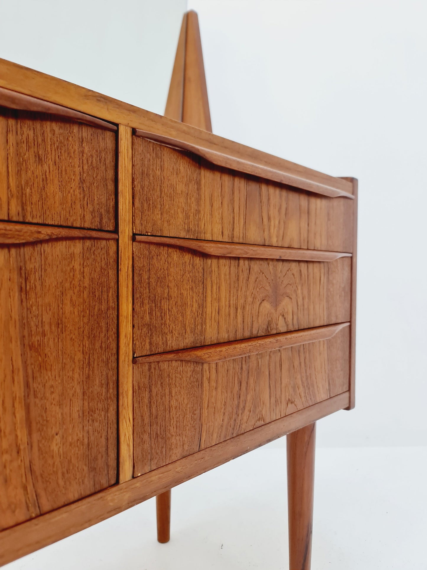 Mid Century Modern Danish Teak vanity table/ make up by Cs Odense Furniture, 1960s