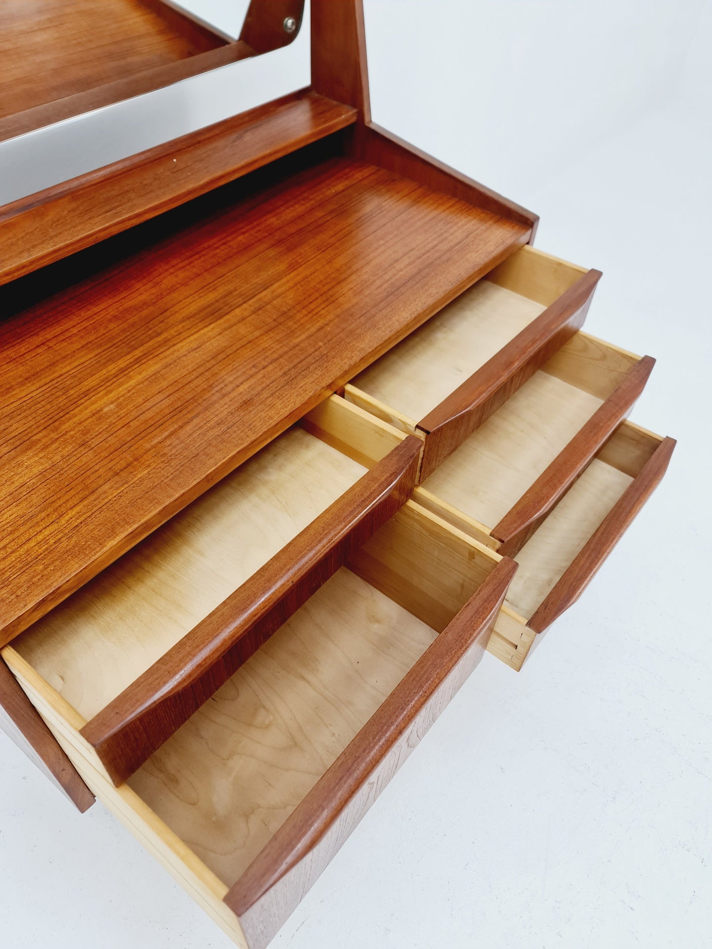 Mid Century Modern Danish Teak vanity table/ make up by Cs Odense Furniture, 1960s