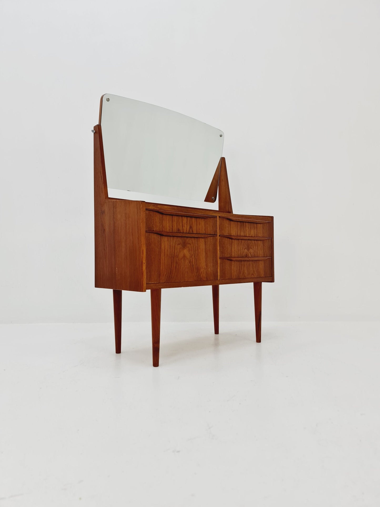 Mid Century Modern Danish Teak vanity table/ make up by Cs Odense Furniture, 1960s