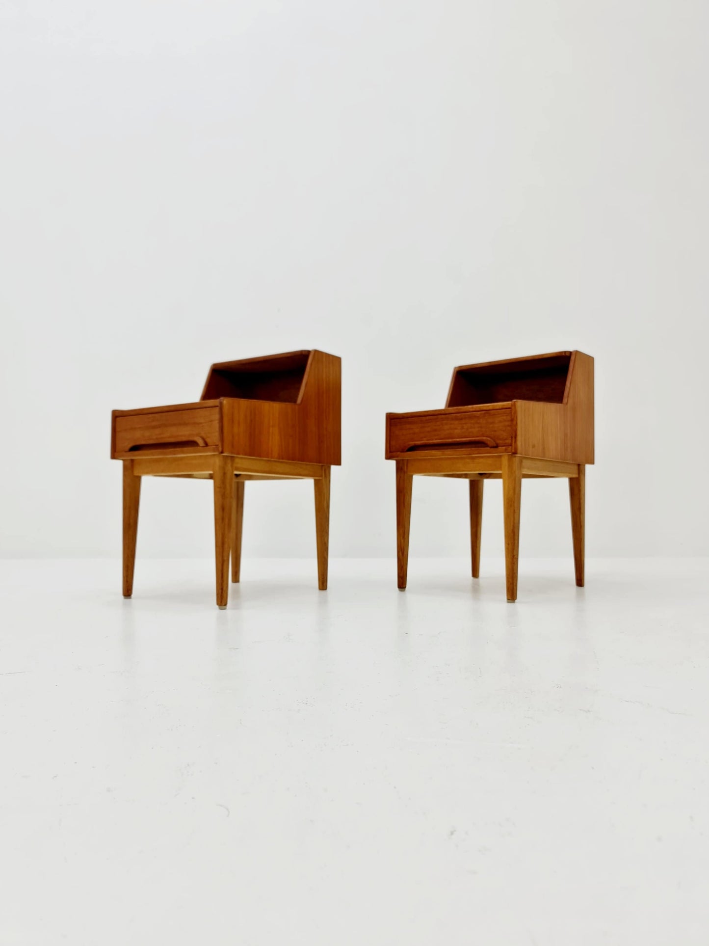 Rare Danish MidCentury teak nightstands / bedside tables, 1960s