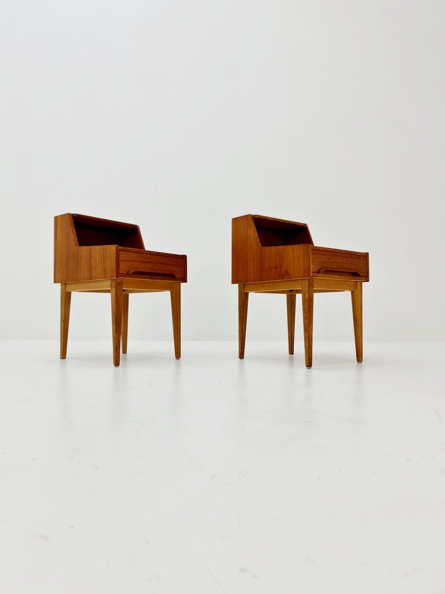 Rare Danish MidCentury teak nightstands / bedside tables, 1960s