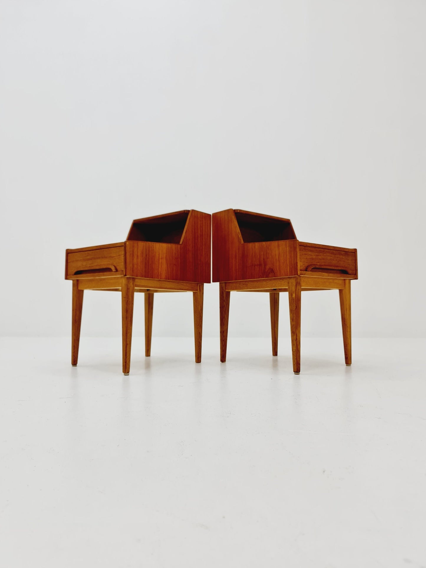 Rare Danish MidCentury teak nightstands / bedside tables, 1960s