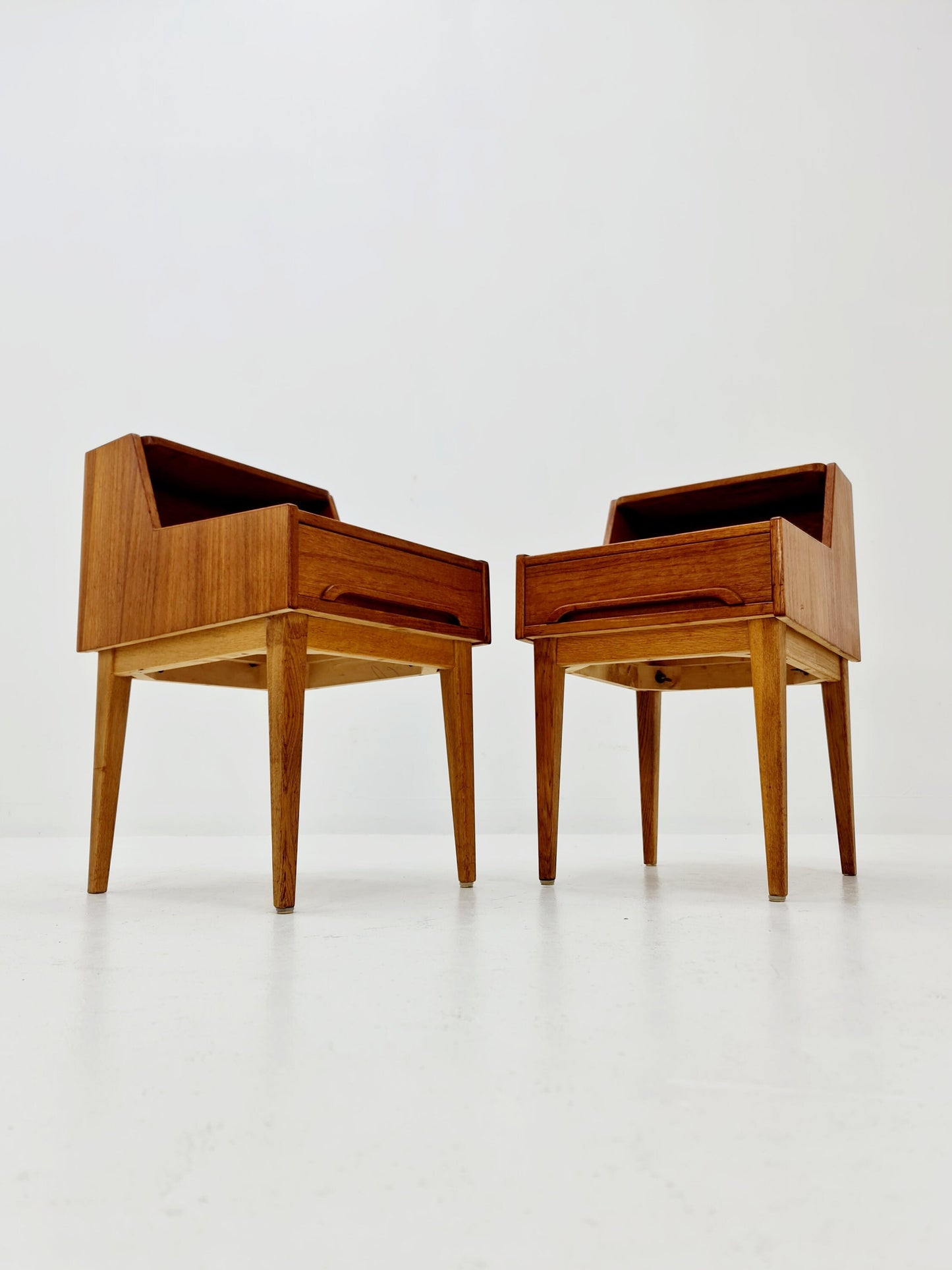 Rare Danish MidCentury teak nightstands / bedside tables, 1960s