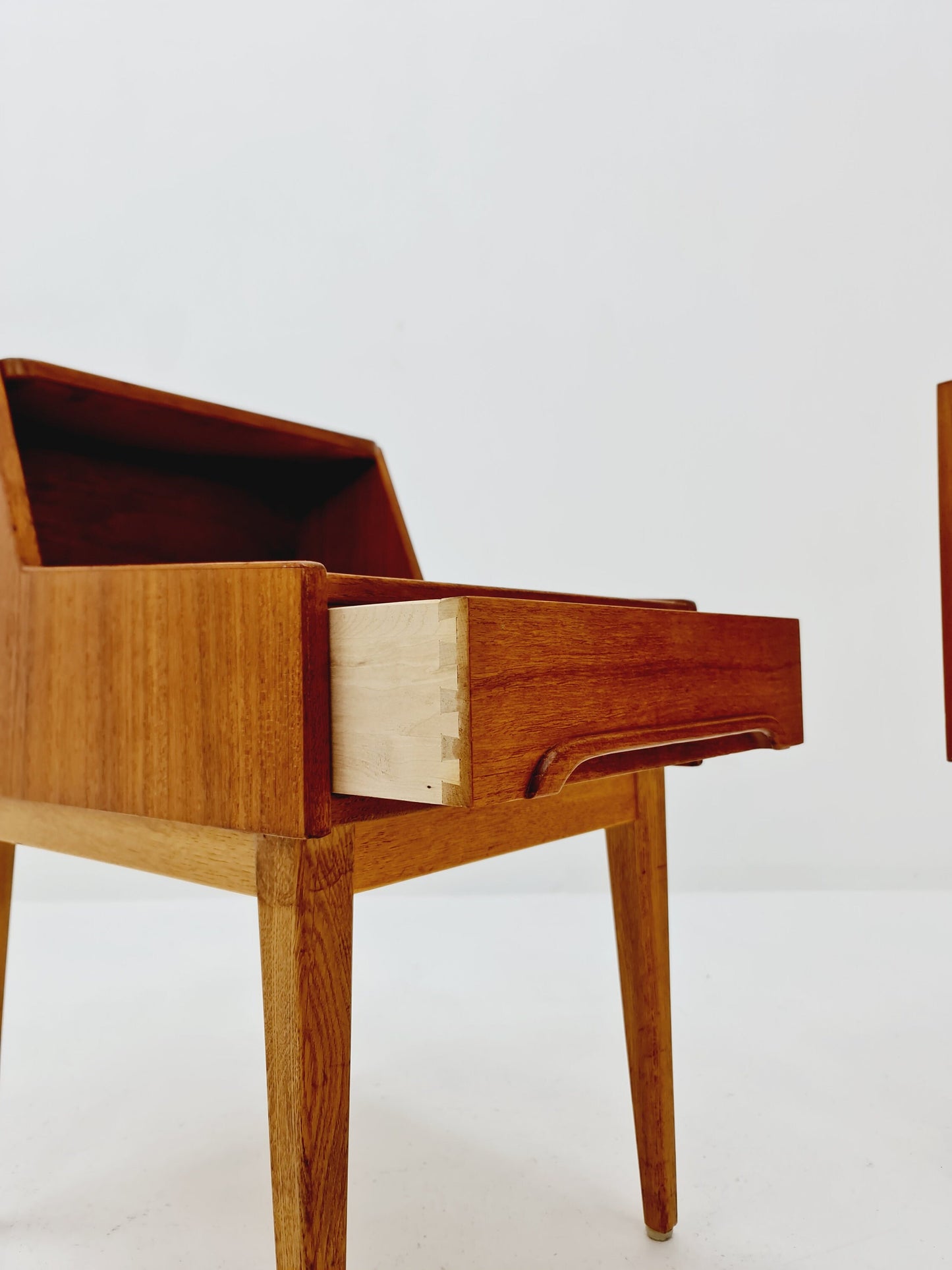 Rare Danish MidCentury teak nightstands / bedside tables, 1960s