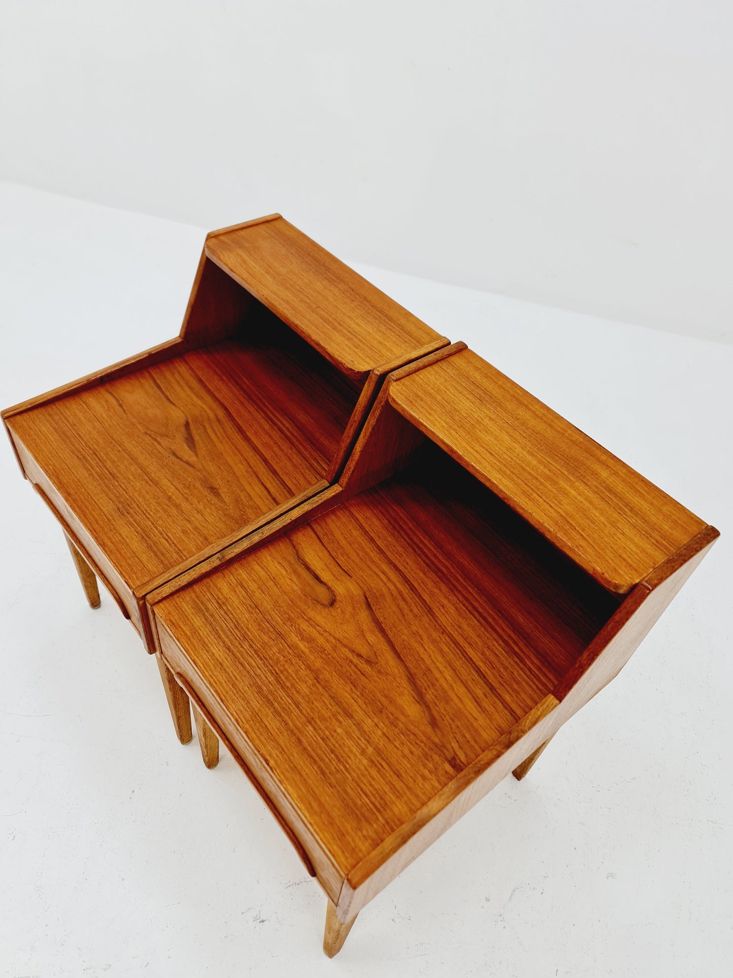 Rare Danish MidCentury teak nightstands / bedside tables, 1960s