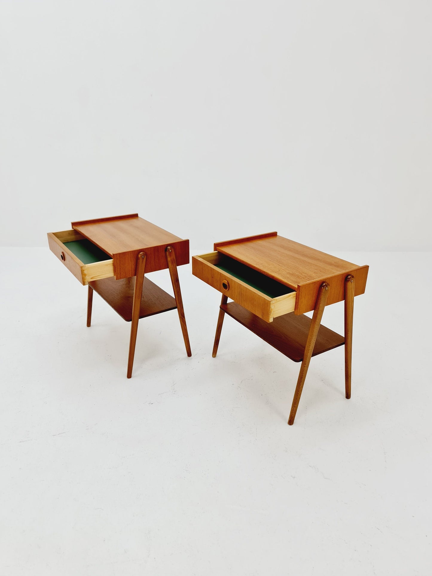 Mid century Danish teak side tables/ Bedside tables/ Nightstands, Denmark, 1960s, set of 2