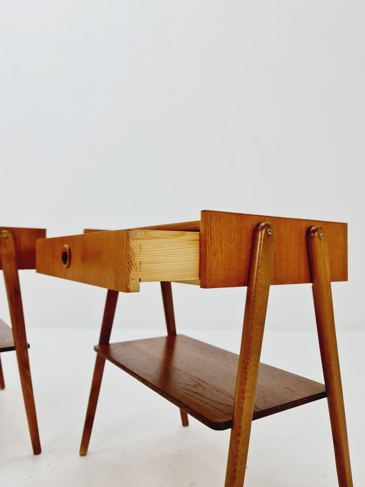 Mid century Danish teak side tables/ Bedside tables/ Nightstands, Denmark, 1960s, set of 2