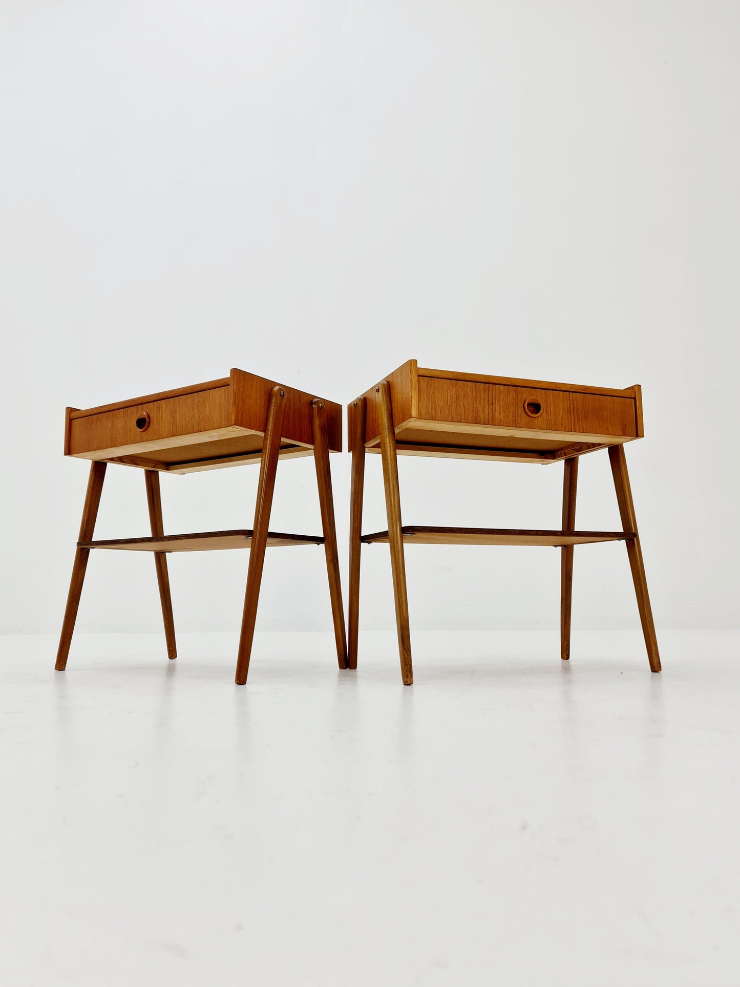 Mid century Danish teak side tables/ Bedside tables/ Nightstands, Denmark, 1960s, set of 2
