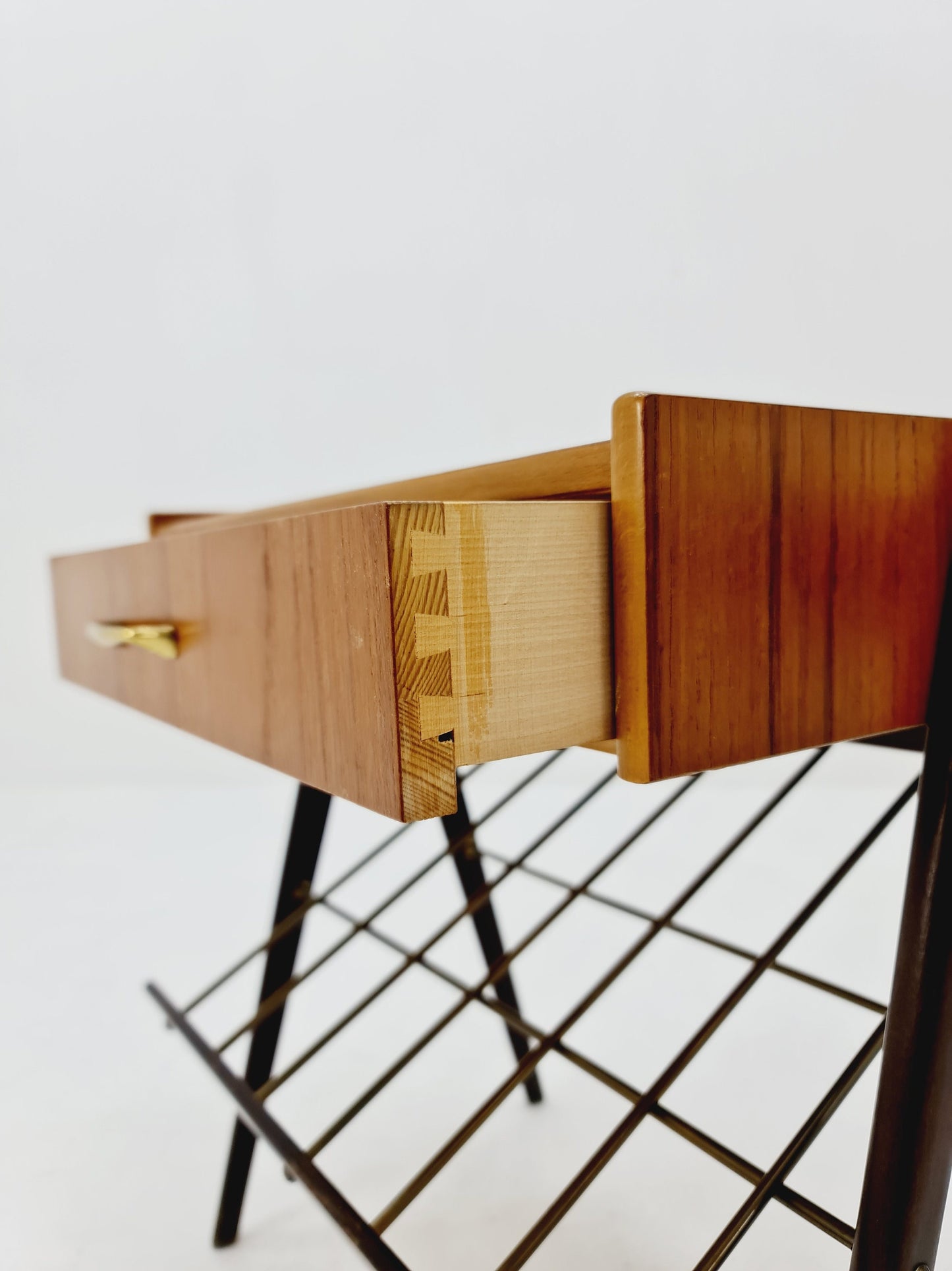 Danish MidCentury Teak and brass nightstands / bedside tables, 1960s