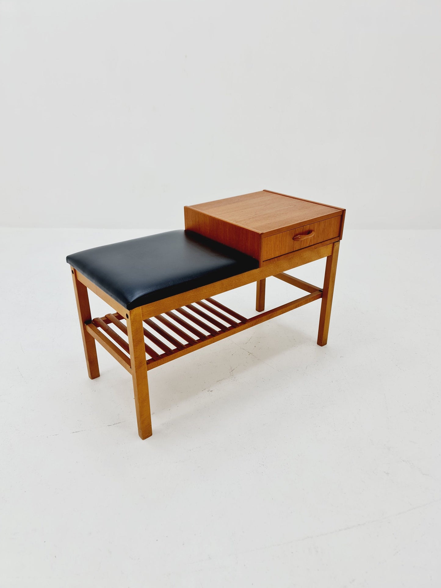 Danish teak telefon table/ hallway table By Jörgen Maahr/Otto Nielsen, 1960s