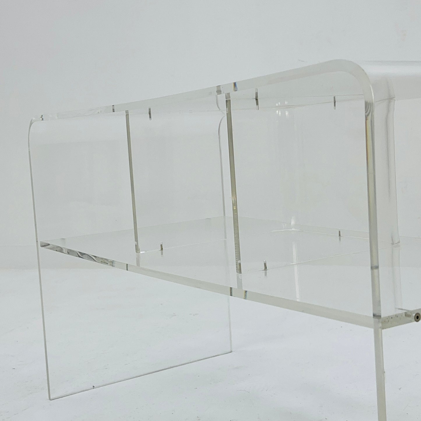 Space age Plexiglass coffee table /console 1970s.