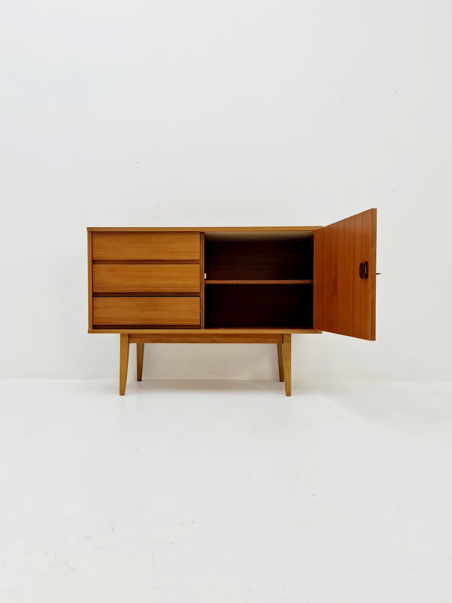 German Mid century Walnut wood chest of drawe, sideboard by FLB Möbel Fabrik , 1950s