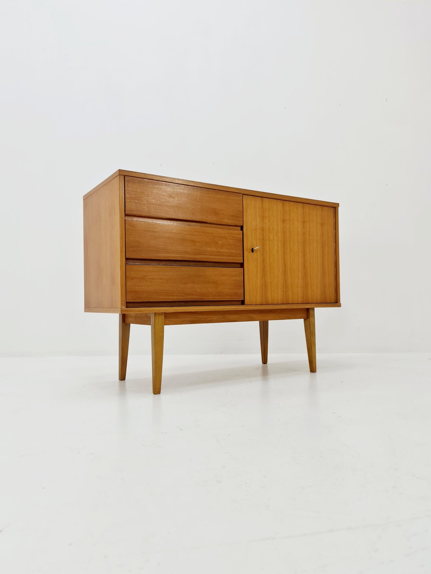 German Mid century Walnut wood chest of drawe, sideboard by FLB Möbel Fabrik , 1950s