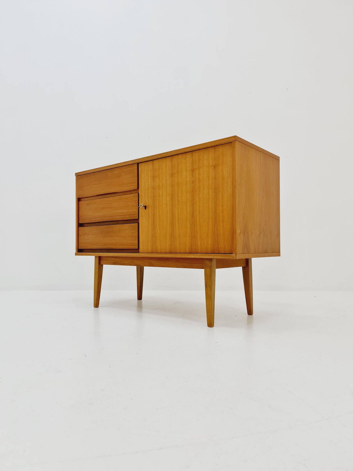 German Mid century Walnut wood chest of drawe, sideboard by FLB Möbel Fabrik , 1950s