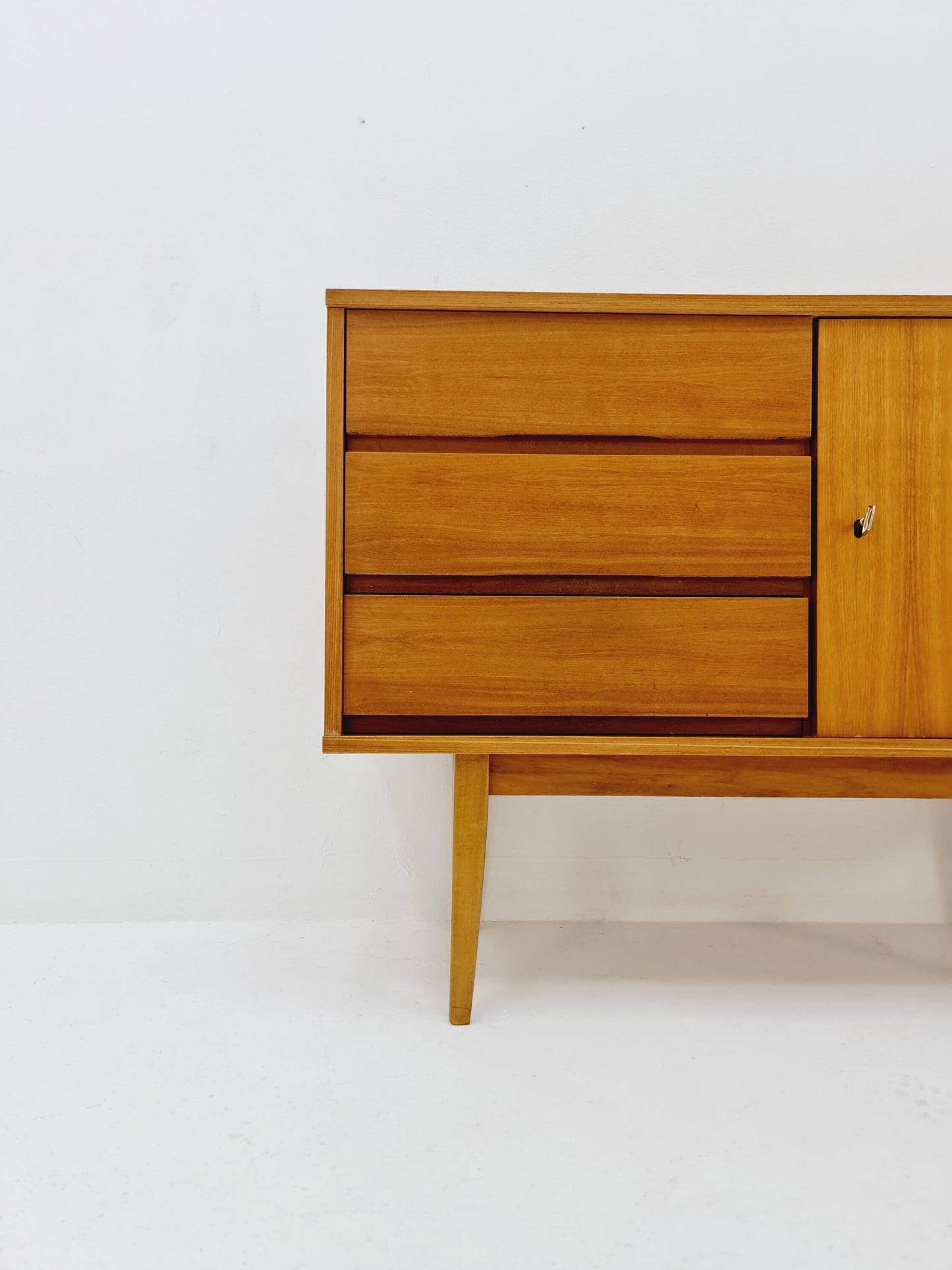 German Mid century Walnut wood chest of drawe, sideboard by FLB Möbel Fabrik , 1950s